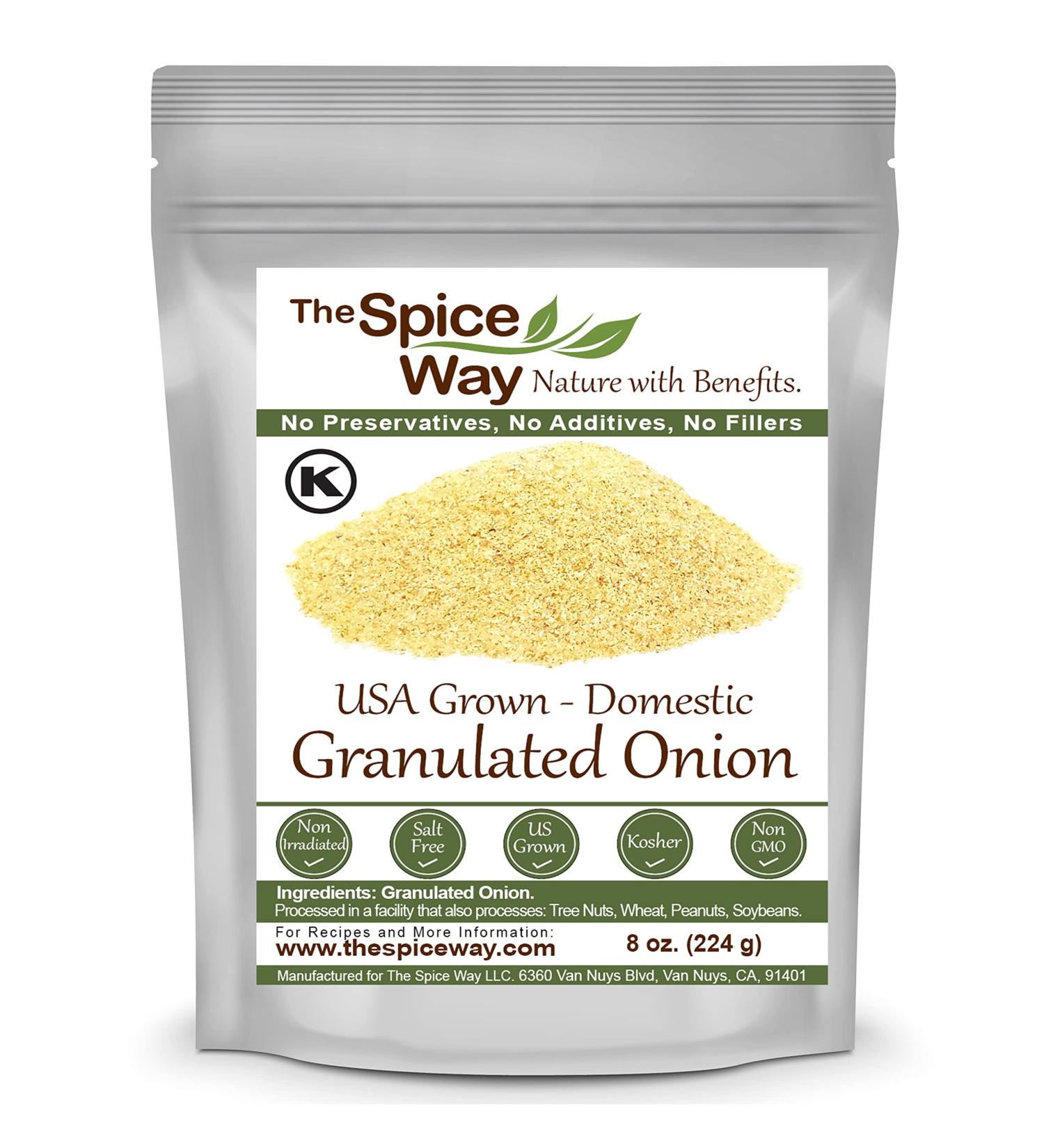 The Spice Way Onion Granules - 8 oz | Domestic Grown & Packed in the US - Buy Online on GoSupps.com