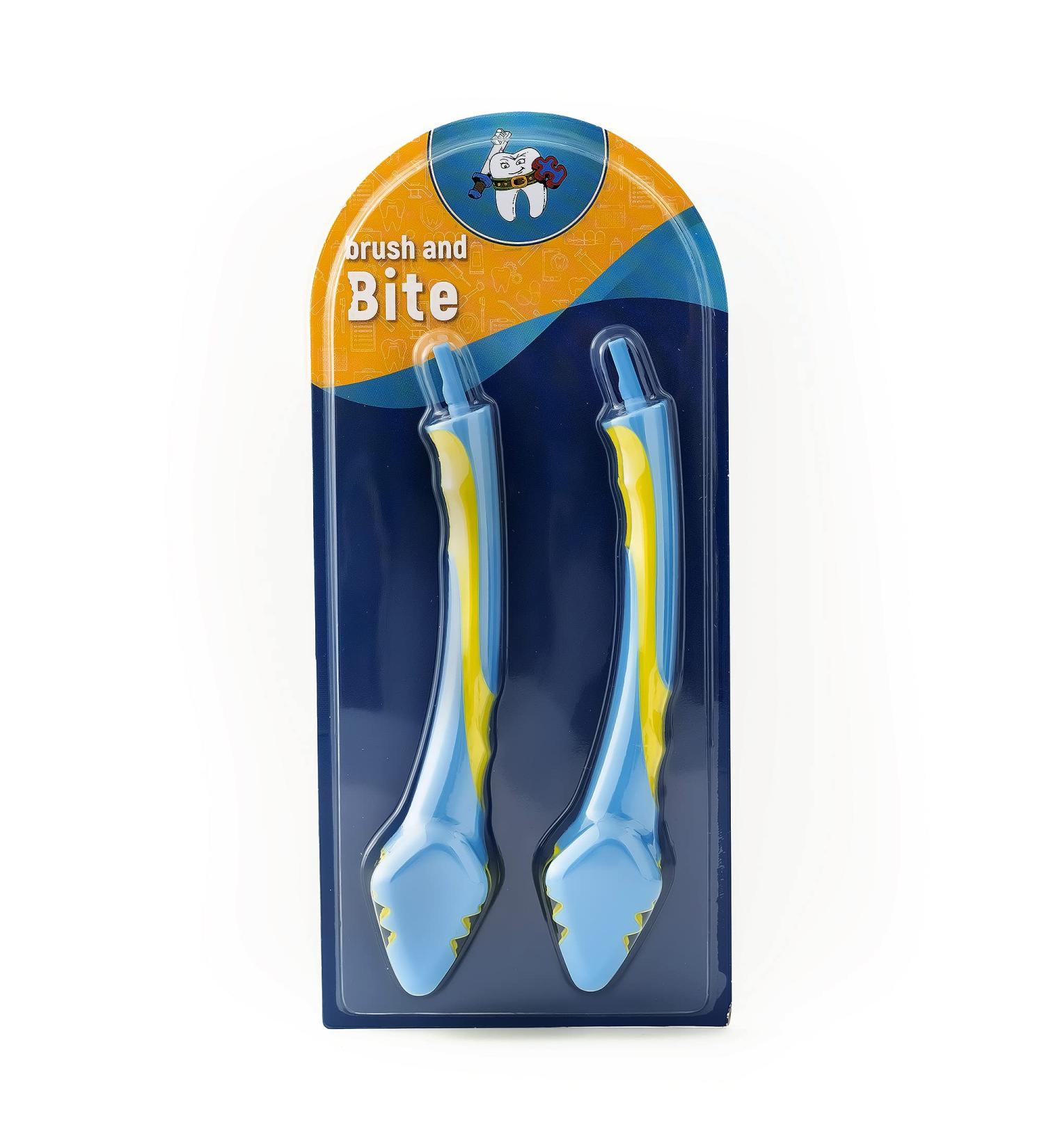 Brush and Bite Handle & Triple Bristle Replacement Brush Head Combo for Special Needs & Autism | Ergonomic Handle with Bite Block | Patented 3 Head Design | Kids & Adults Combo Pack - Buy Online on GoSupps.com