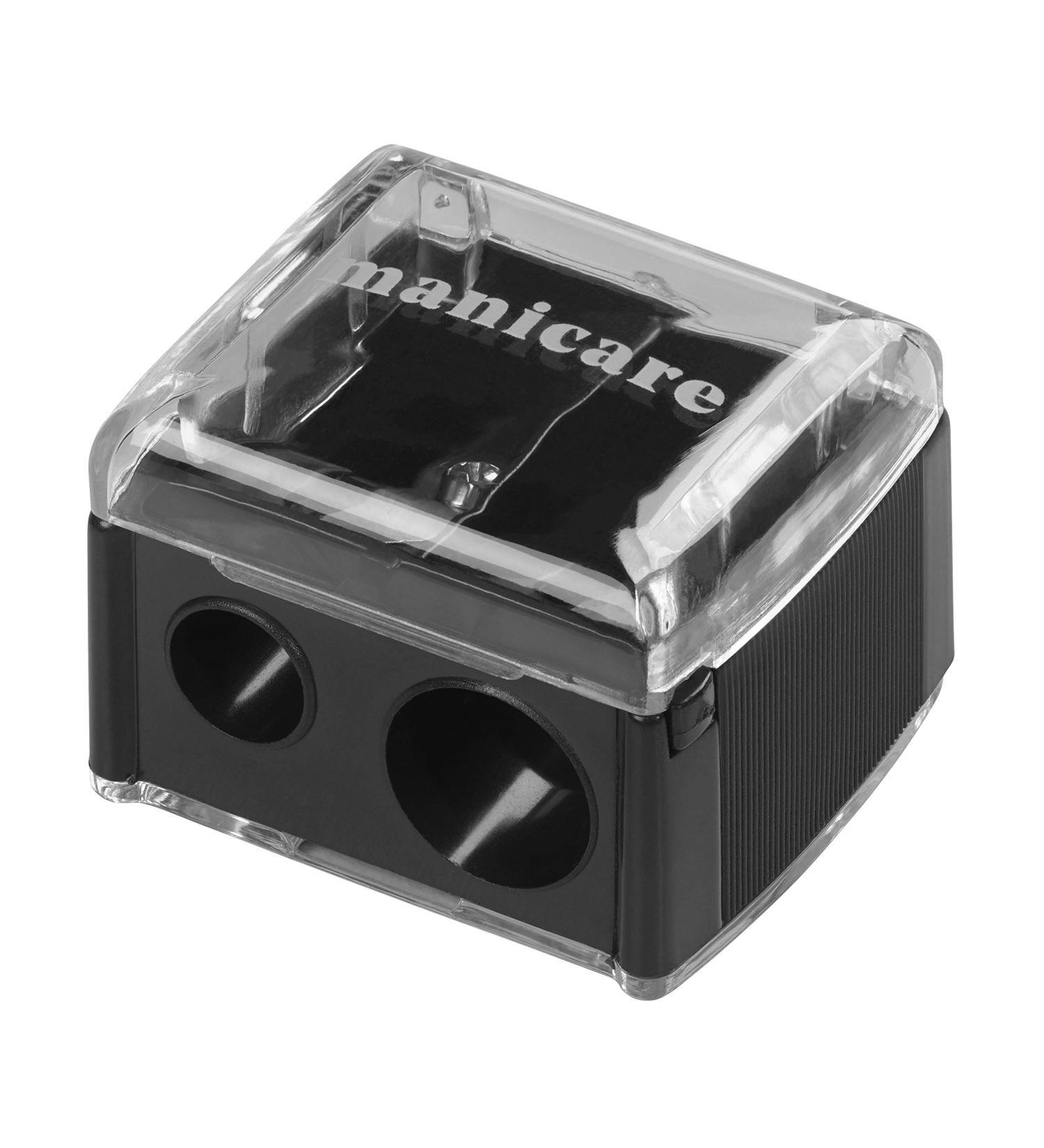 Manicare Dual Cosmetic Pencil Sharpener For Large And Small Lip Eye and Brow Pencils Eyeliner Lip Liner Catches Shavings Cosmetic Makeup Tool Duo Easy To Clean Eliminates Mess - Buy Online on GoSupps.com