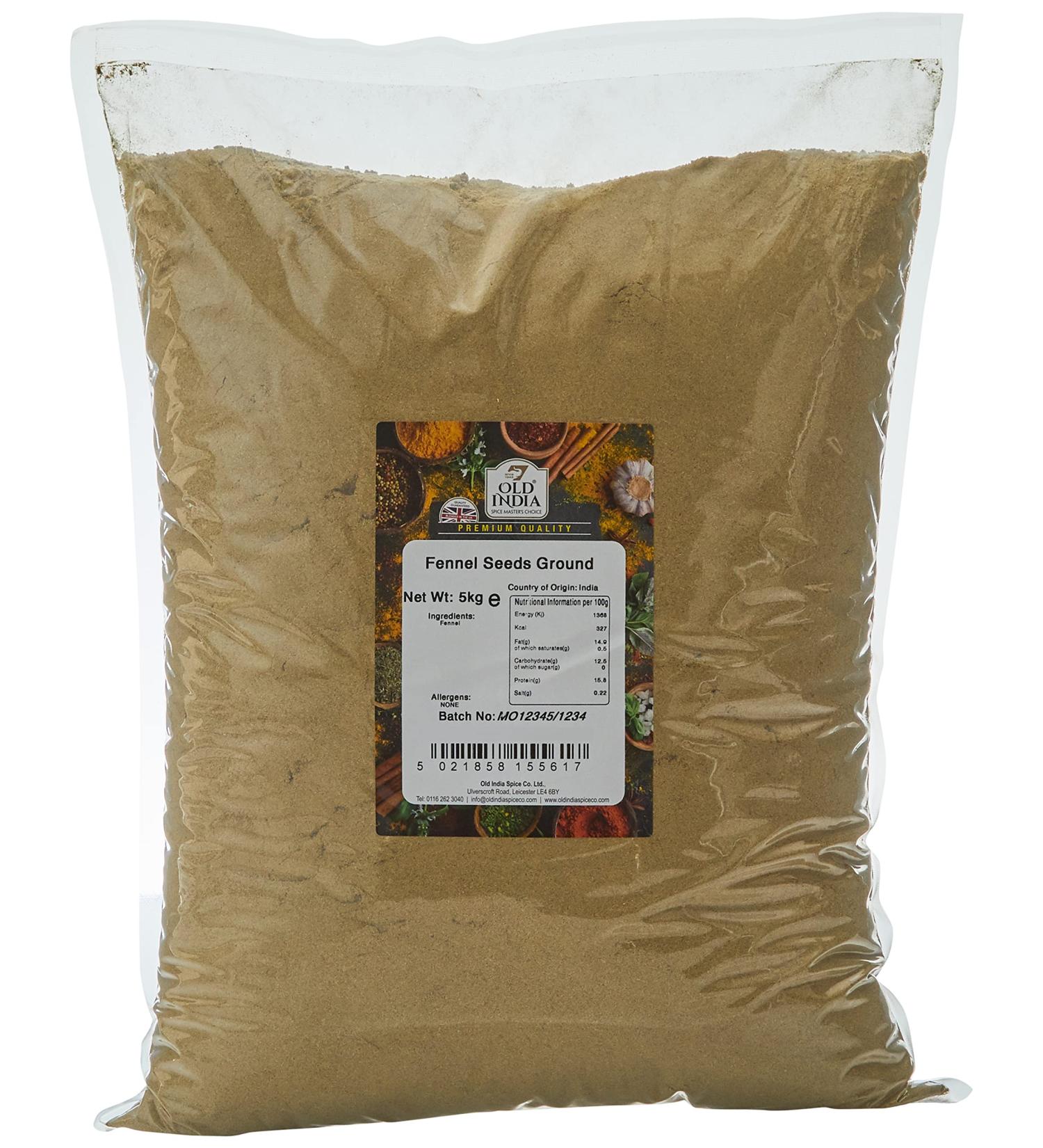 Old India Fennel Seeds Ground 5kg - Premium Quality Fennel Powder - Buy Online on GoSupps.com