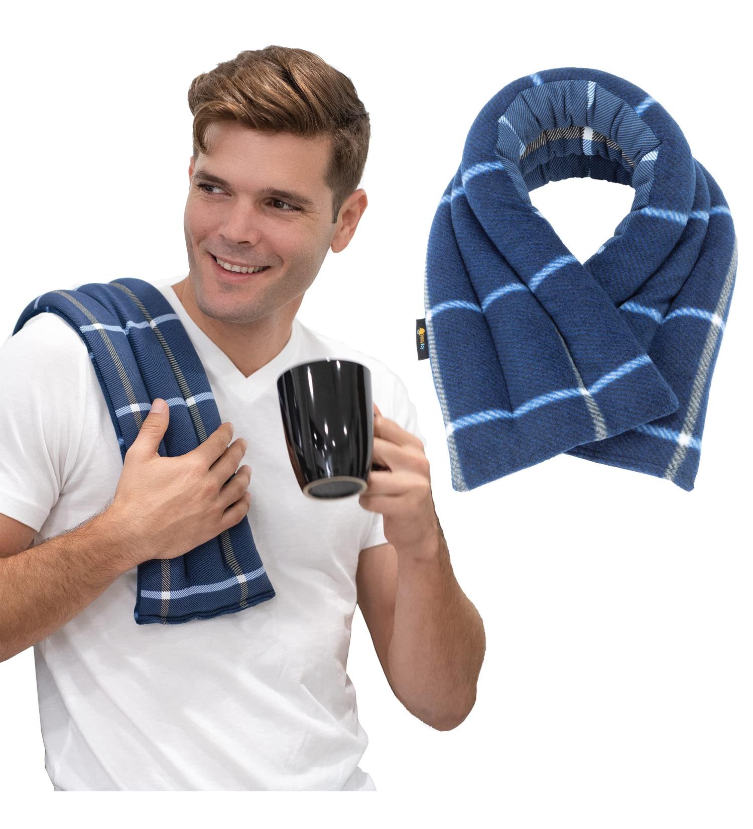 SunnyBay Microwave Heating Pad  Microwavable Heated Neck and Shoulder Wrap for Moist Hot or Cold Therapy  Lightly Weighted with Moldable Flaxseed  Cotton and Fleece Surface  26x6 Inches  Ocean Blue Ocean Blue - Hybrid - Buy Online on GoSupps.com