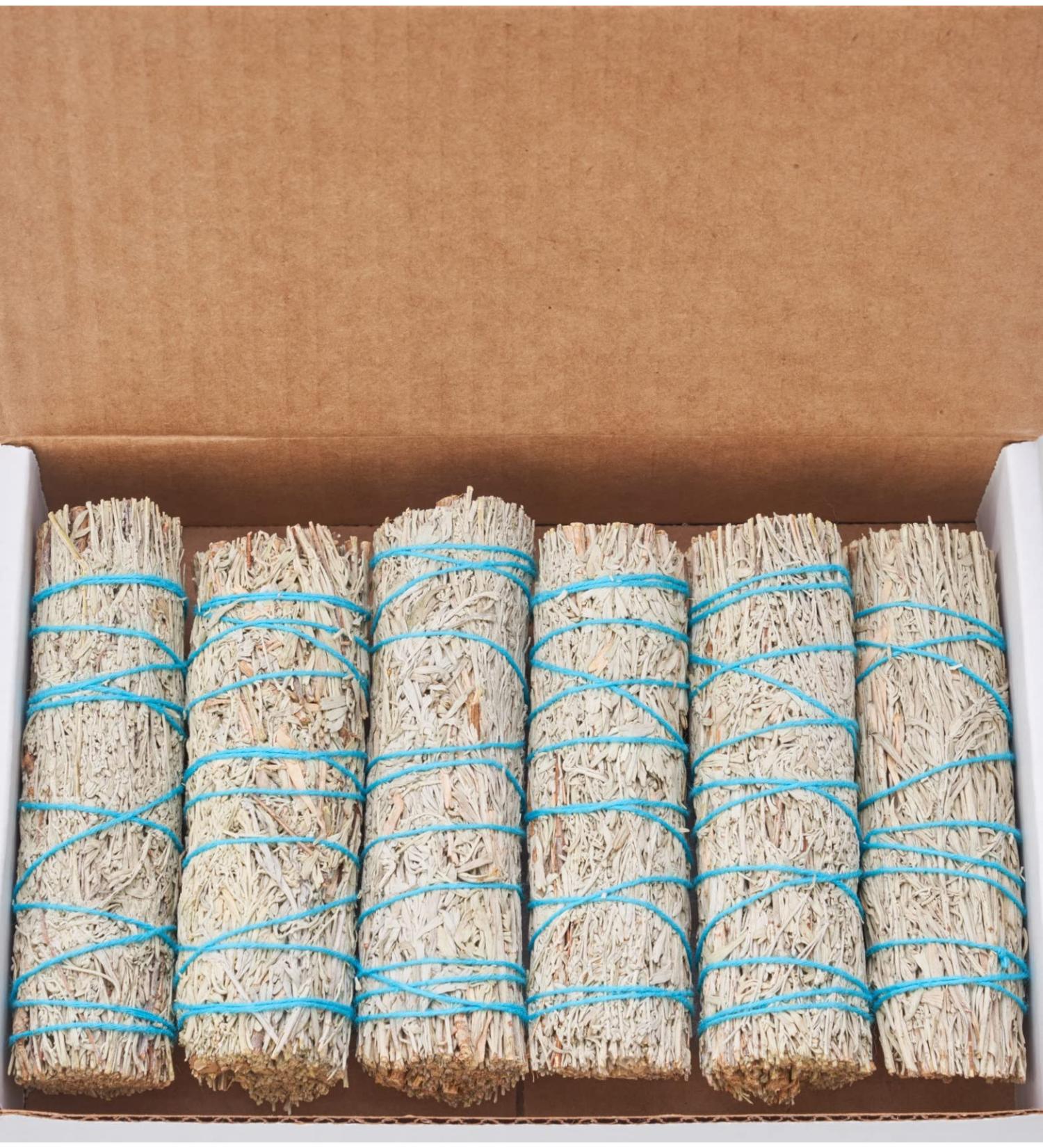 Blue Sage 6 Pack (4-Inch) Smudge Kit Refill | Sustainably Grown Sage Bundles - Buy Online on GoSupps.com