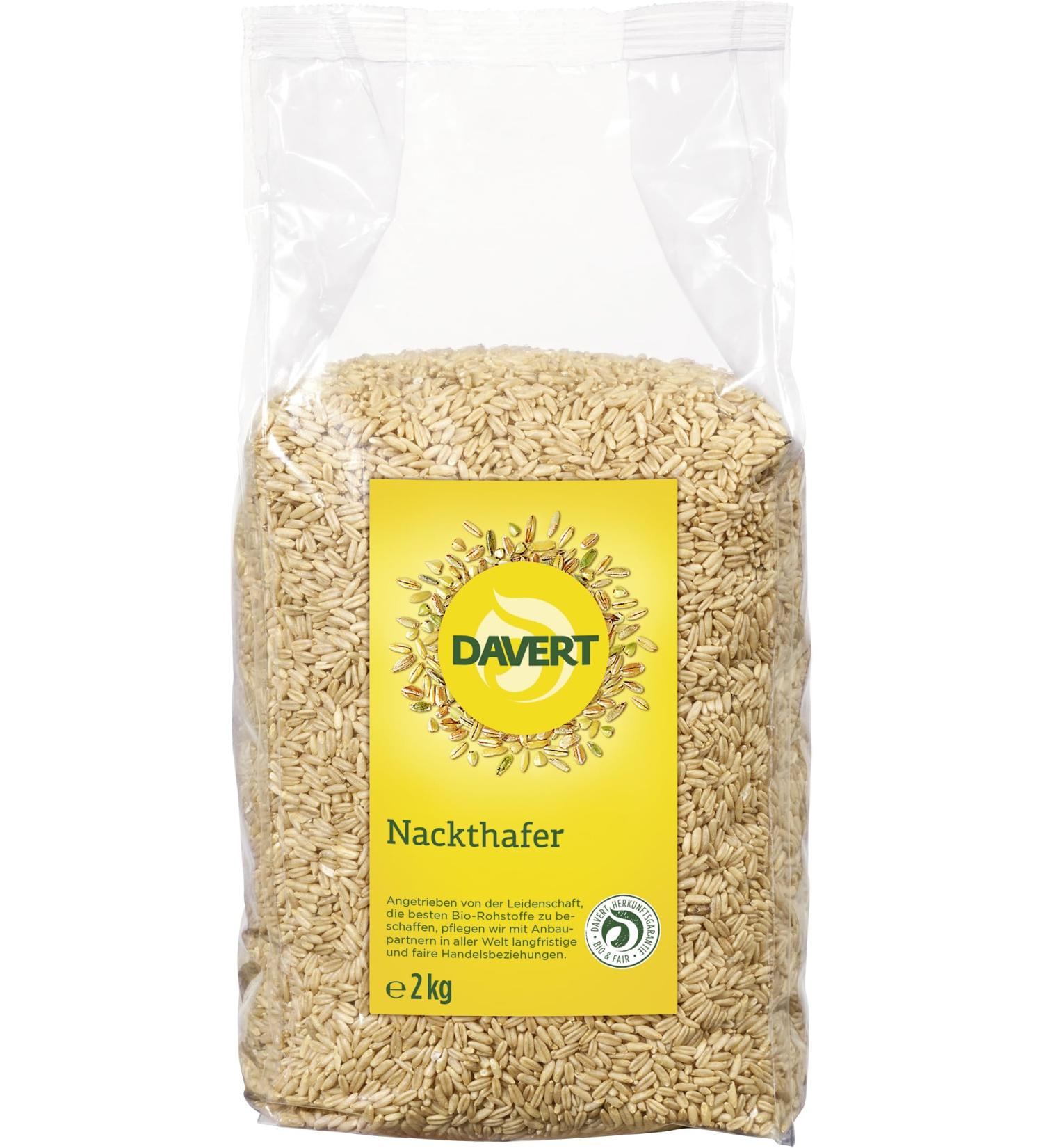 Davert Organic Naked Oats 2kg (6 x 2 kg) 2 kg (pack of 6)