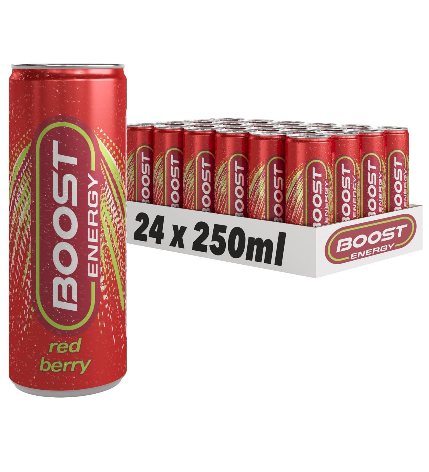 Boost Energy Drink Red Berry Flavour 250ml x 24 pack