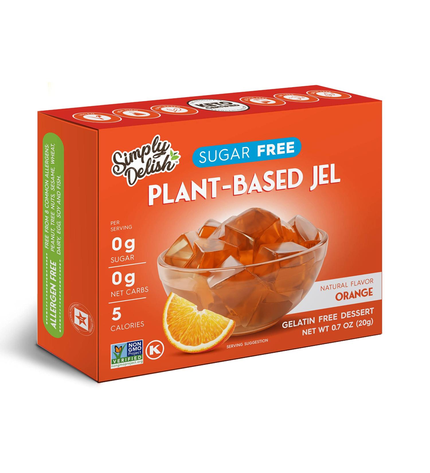 Simply Delish Natural Orange Jel Dessert - Sugar Free, Non-GMO, Gluten Free - 0.7 OZ - Buy Online on GoSupps.com