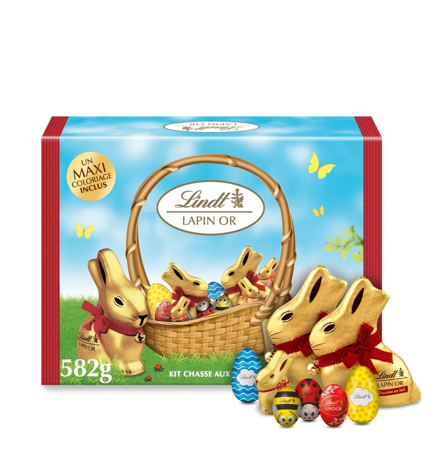 Lindt - Kit chasse aux ufs LAPIN OR - Assortiment de Chocolats au Lait et Lait-noisettes - Id al pour P ques 582g - Buy Online on GoSupps.com