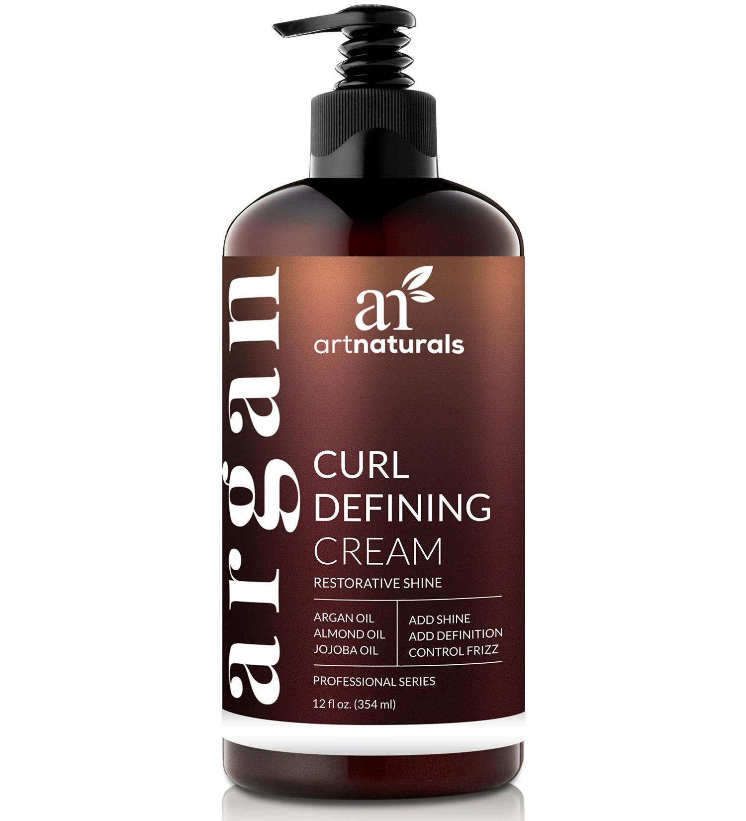 ArtNaturals Curl Defining Cream - Moisturizing Curls Enhancer with Almond, Jojoba & Argan Oil - Frizz Control for Wavy & Curly Hair - Sulfate Free - 12 Oz (ANHA-1201) - Buy Online on GoSupps.com