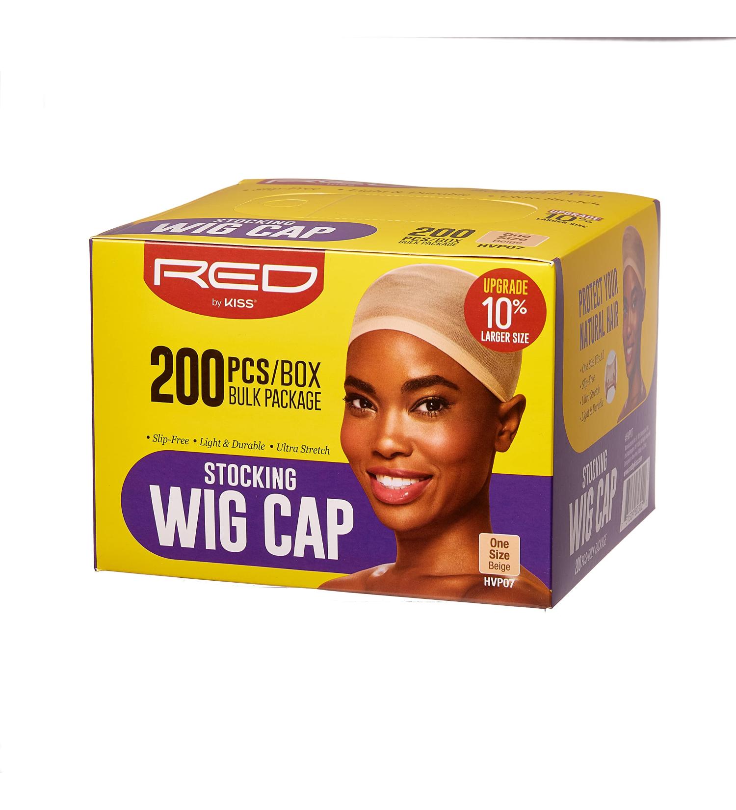 200PCS Bulk Box Red Stocking Wig Caps - Long Lasting & Lightweight | Breathable & Comfortable (Beige) - Buy Online on GoSupps.com