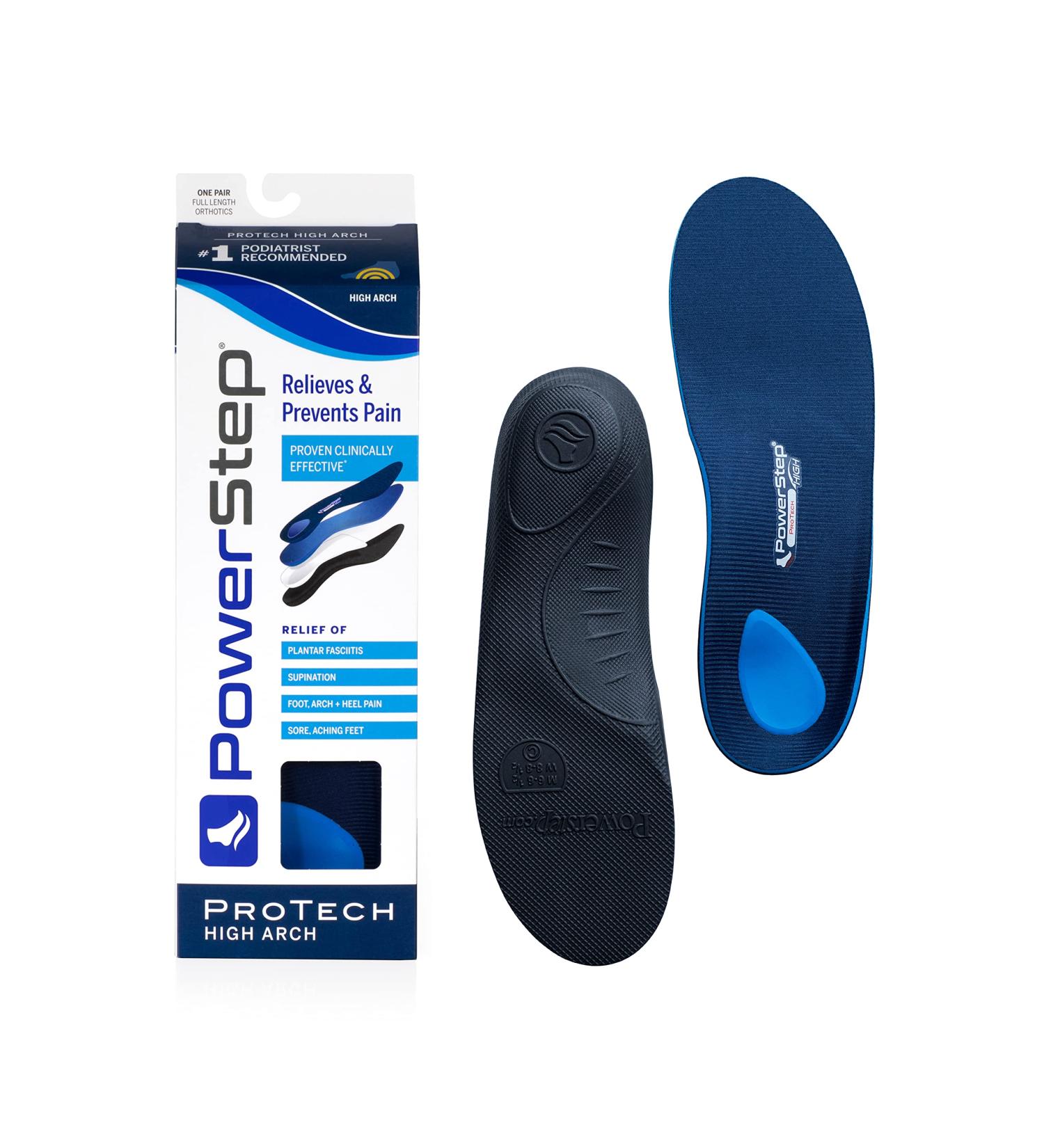 Powerstep ProTech High Arch - Pain Relief Insole - Supination  High Arch Support Orthotic for Women and Men (M 9-9.5 W 11-11.5) Men's 9-9.5 / Women's 11-11.5