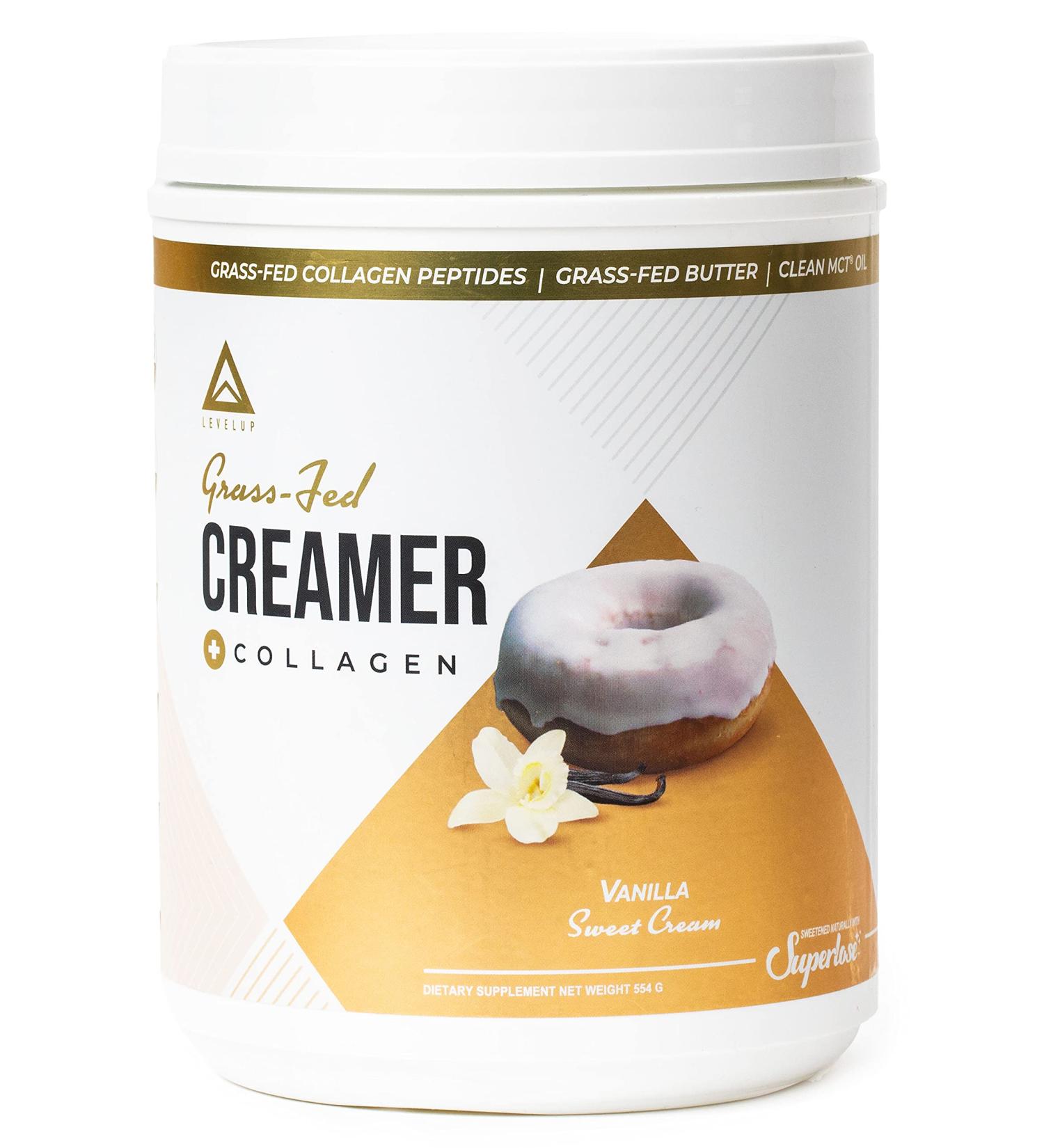 LevelUp Vanilla Sweet Cream C8 MCT Collagen Protein Ketogenic Coffee Creamer 19.5 oz - Ketosis Supplement for Ketogenic Diet - Pack of 1 - Buy Online on GoSupps.com