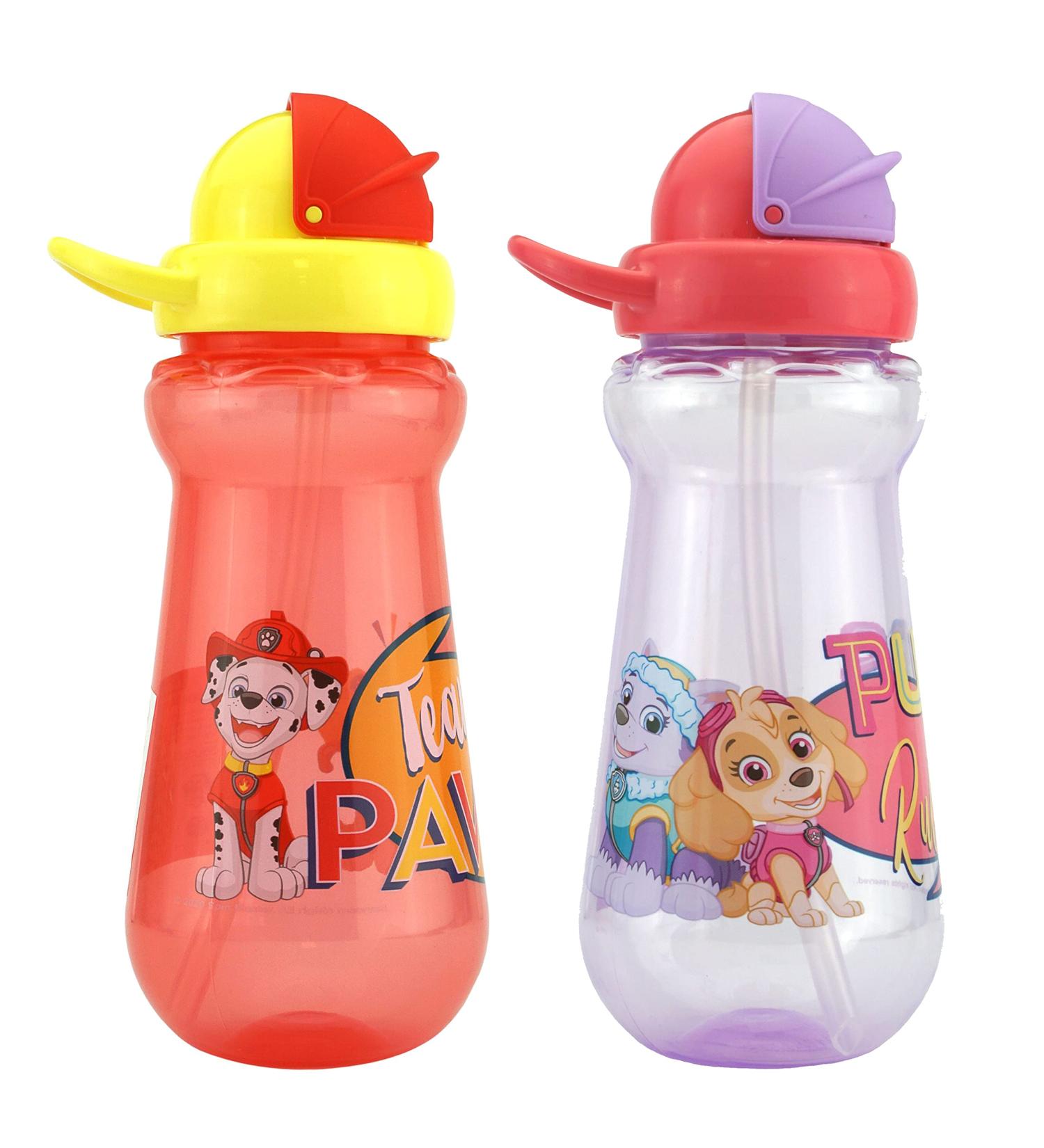 2x Paw Patrol Marshall and Skye Straw Sipper 340ml BPA Free Water Bottles for Kids 6+ Months - Buy Online on GoSupps.com