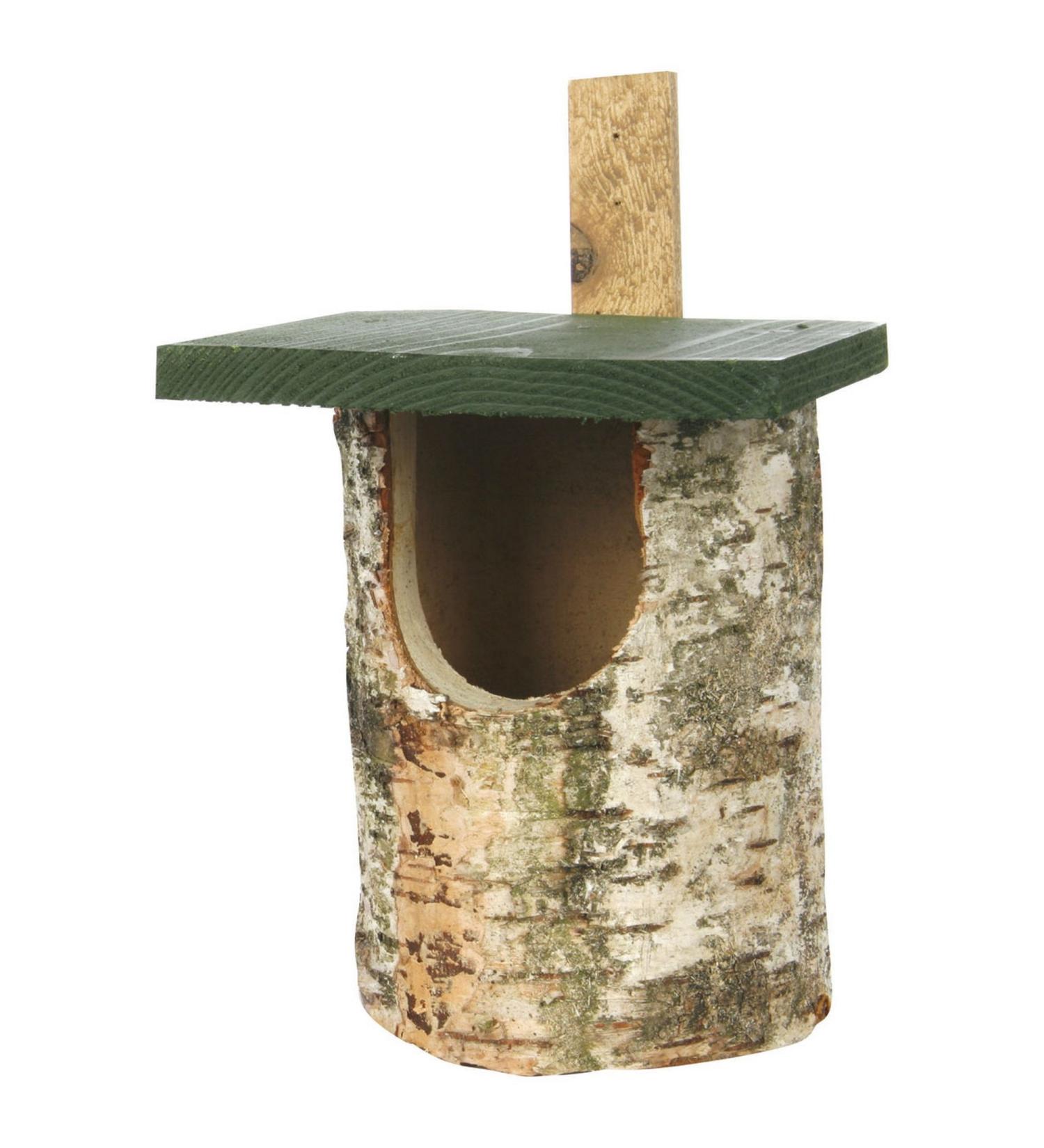 Cj Birch Log Nest Box Open Front (fsc)