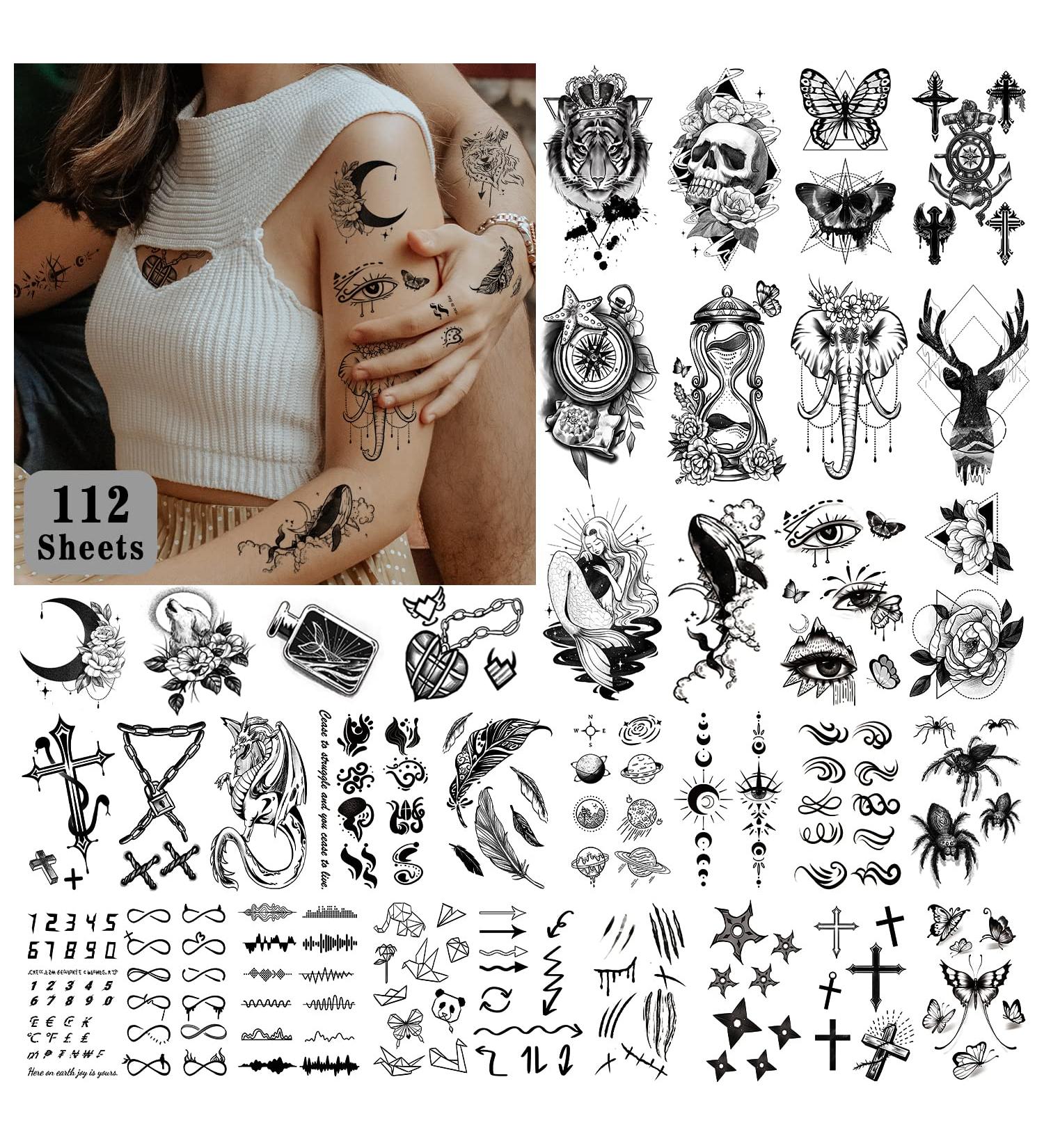 Cerlaza 112 Sheets Temporary Tattoos for Women & Men - Waterproof, Long Lasting Fake Tattoos with 270 Styles - Realistic & Durable Tatuajes Temporales - Buy Online on GoSupps.com
