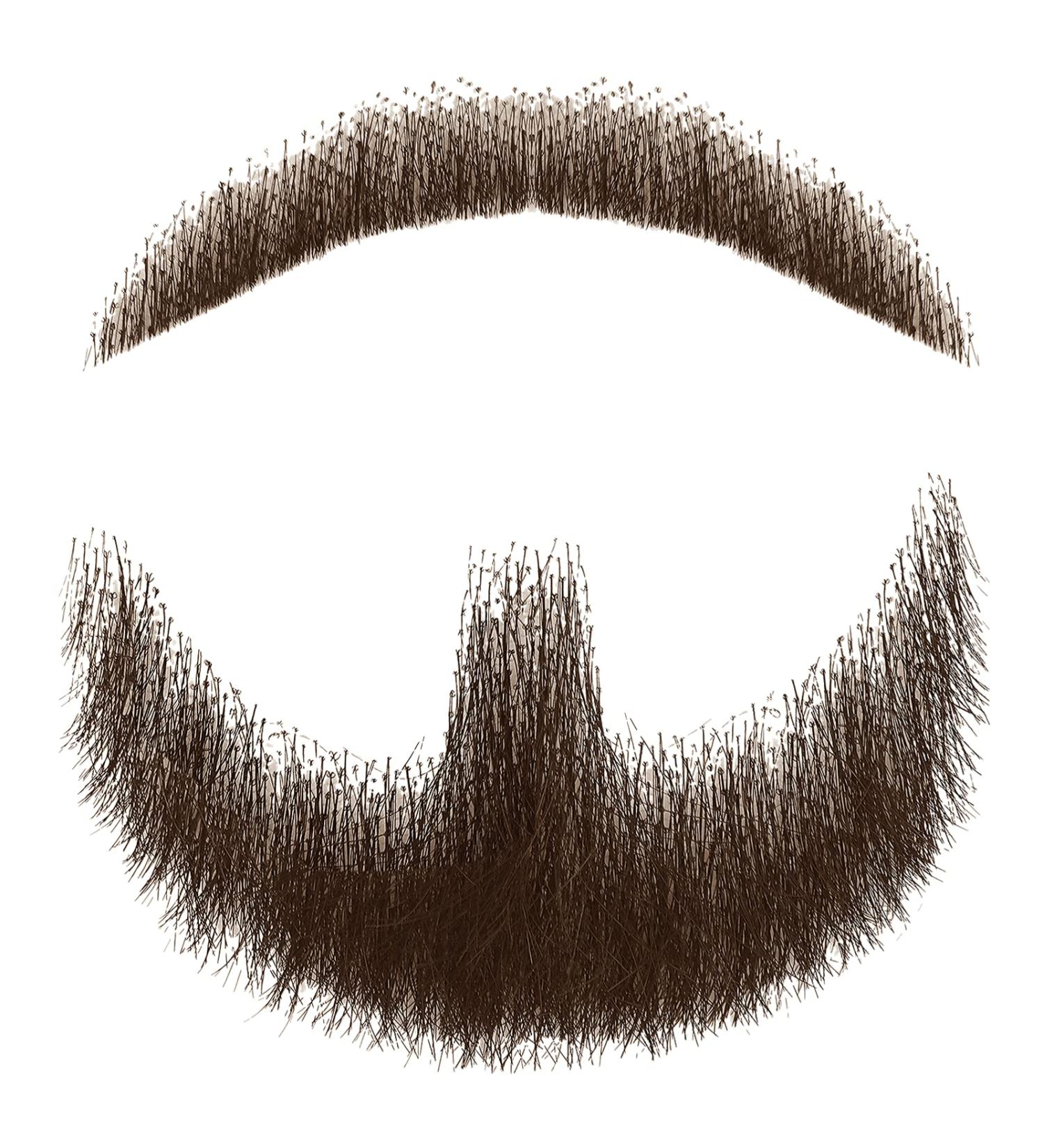 Realistic Human Hair Fake Mustache Beard Goatee - Brown | Entertainment Drama Party Movie Prop - Buy Online on GoSupps.com