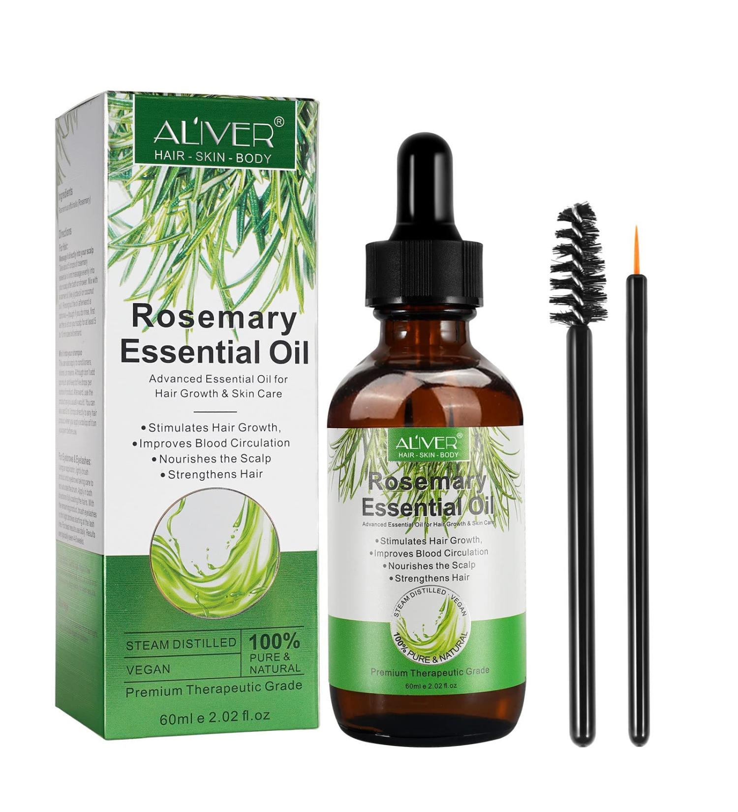 60ml Rosemary Oil for Hair Growth Rosemary Essential Oil for Hair Skin and Nails Hair Strengthening Oil Refreshing Rosemary Oil for Aromatherapy Diffusers and DIY - Buy Online on GoSupps.com