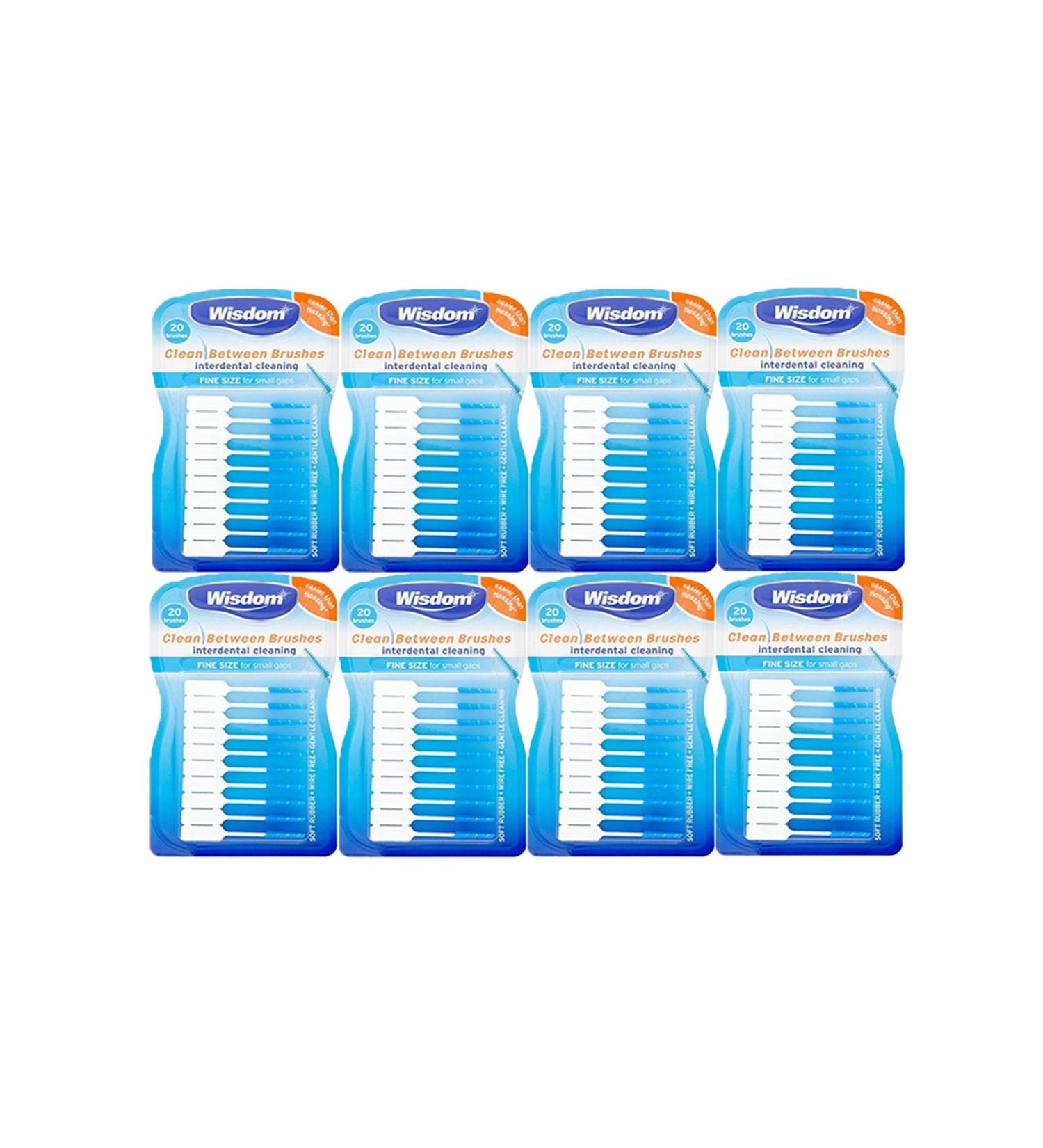 Wisdom Clean Between Interdental Brushes Fine Size 20's (PACK 8) Blue 1 count (Pack of 8)