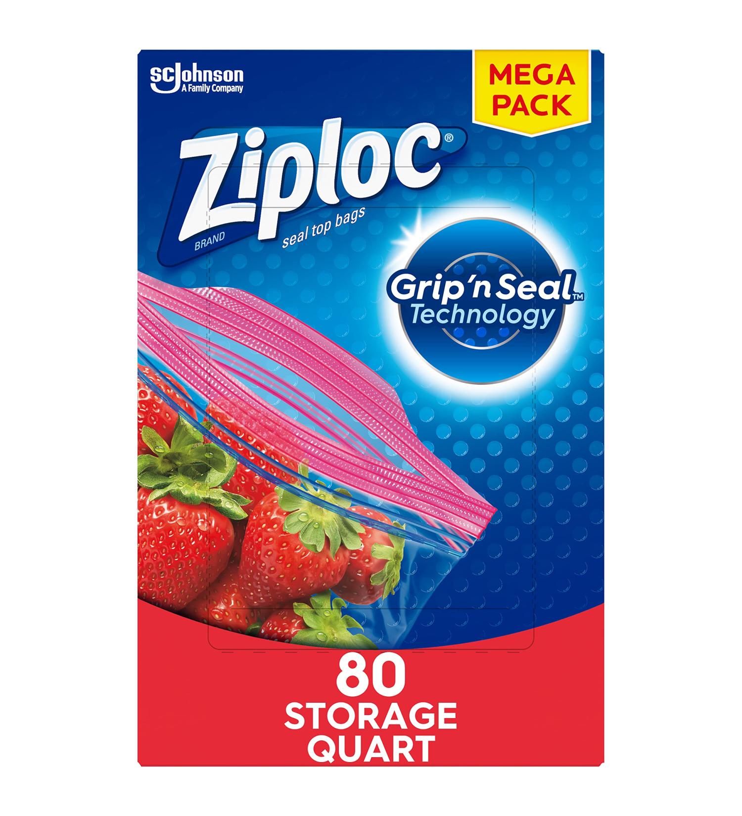 Ziploc Quart Food Storage Bags with Grip n Seal Technology - 80 Count - Buy Online on GoSupps.com