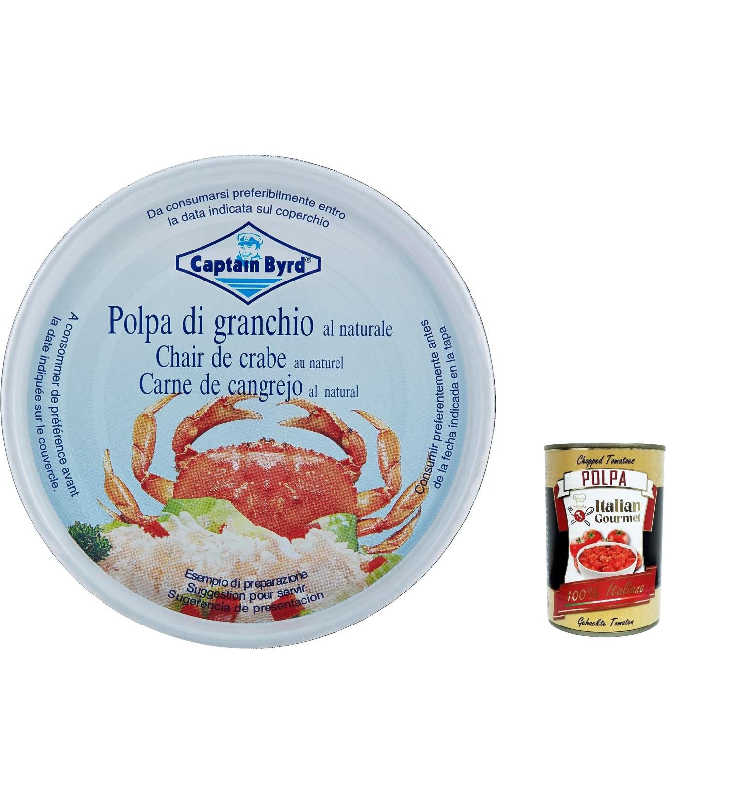 6 x Capitaine Byrd Crab Meat chair de crabe naturelle 200 g + Italian gourmet pulp 400 g - Buy Online on GoSupps.com