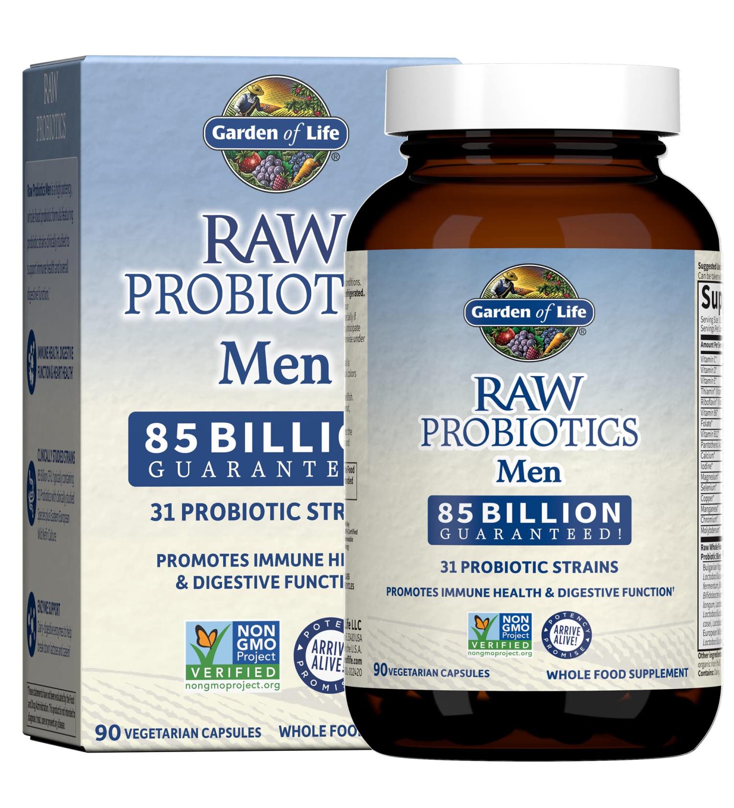 Garden of Life RAW Probiotics Men - 85 Billion CFU | 90 Vegetarian Capsules - Buy Online on GoSupps.com