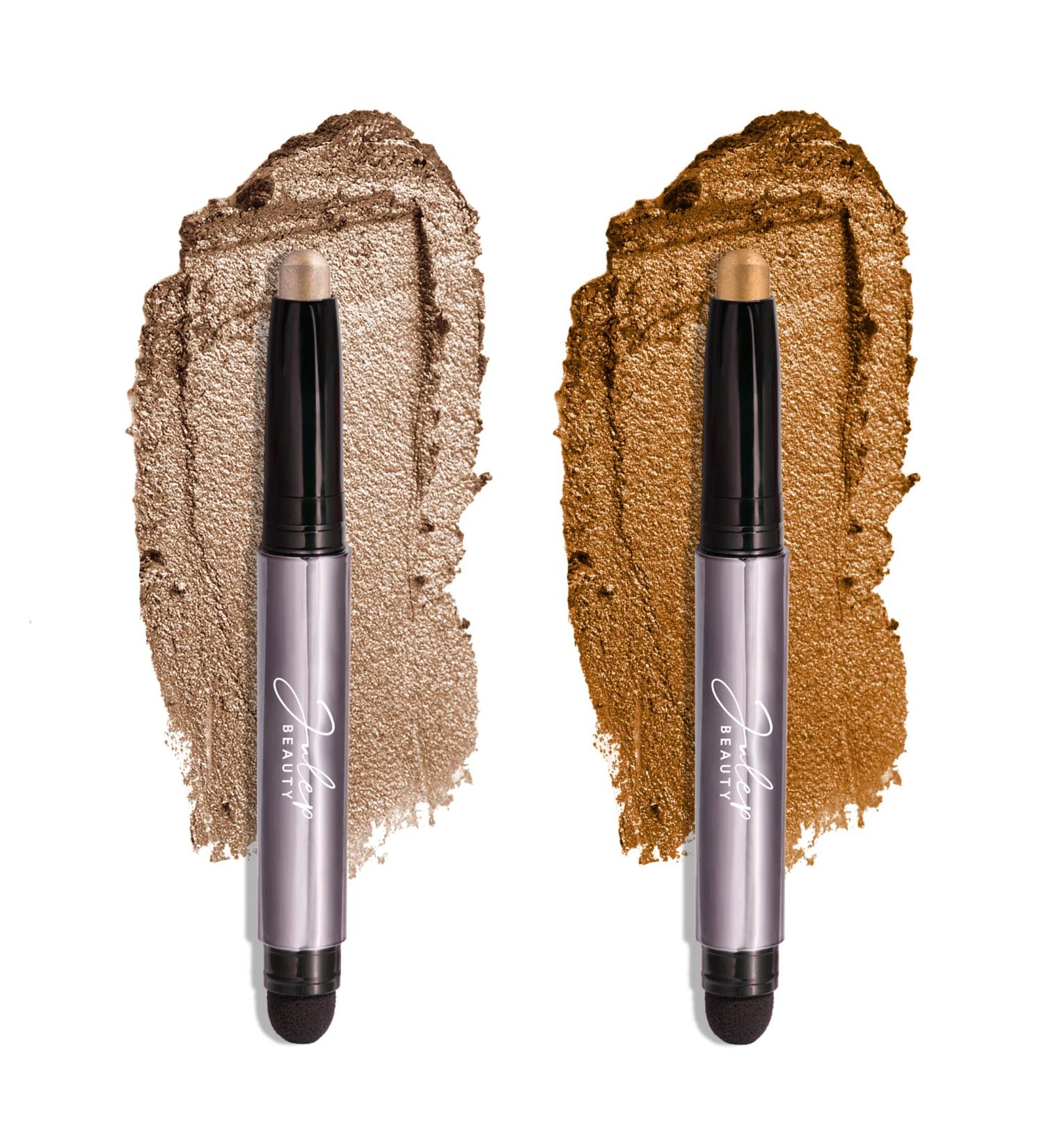 Julep Eyeshadow 101 Cr me to Powder Waterproof Eyeshadow Stick Duo - Silver Moonlight & Honey Gold Metallic - Buy Online on GoSupps.com
