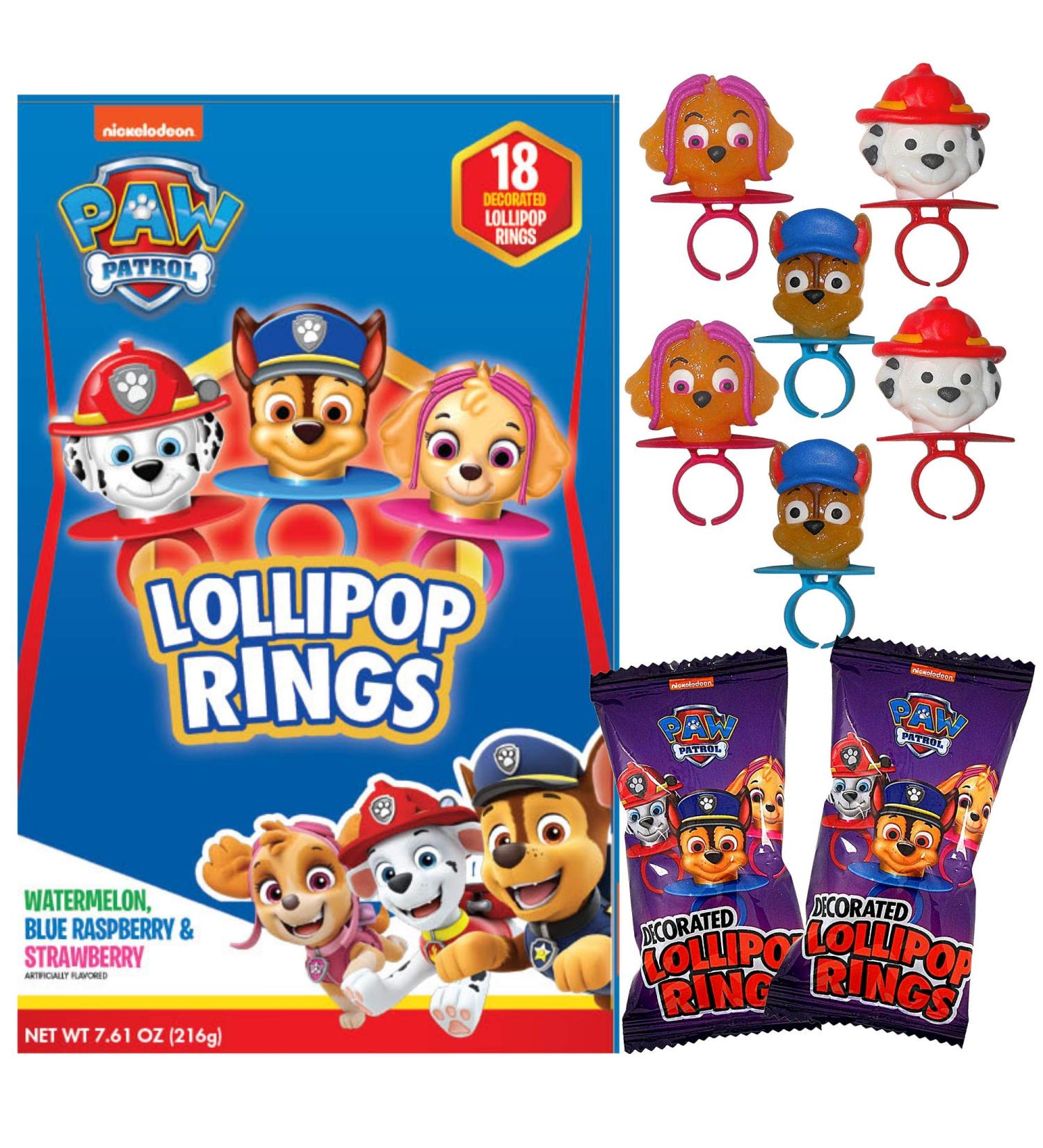 Paw Patrol Lollipop Rings - Assorted Flavors, Decorated Designs - Buy Online on GoSupps.com