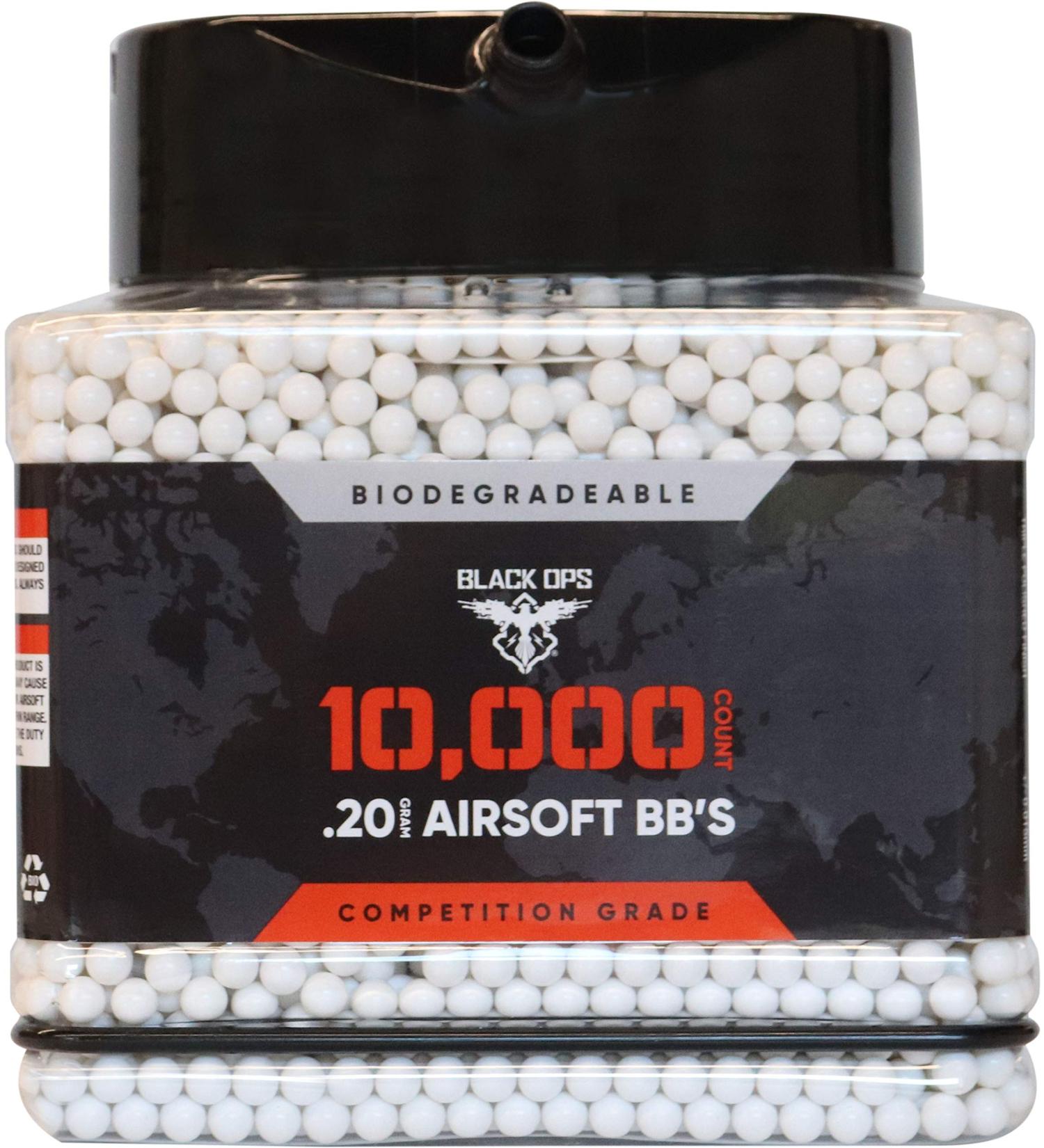 Black Ops Biodegradable Airsoft BB's, 10,000 Count.20g, 6mm
