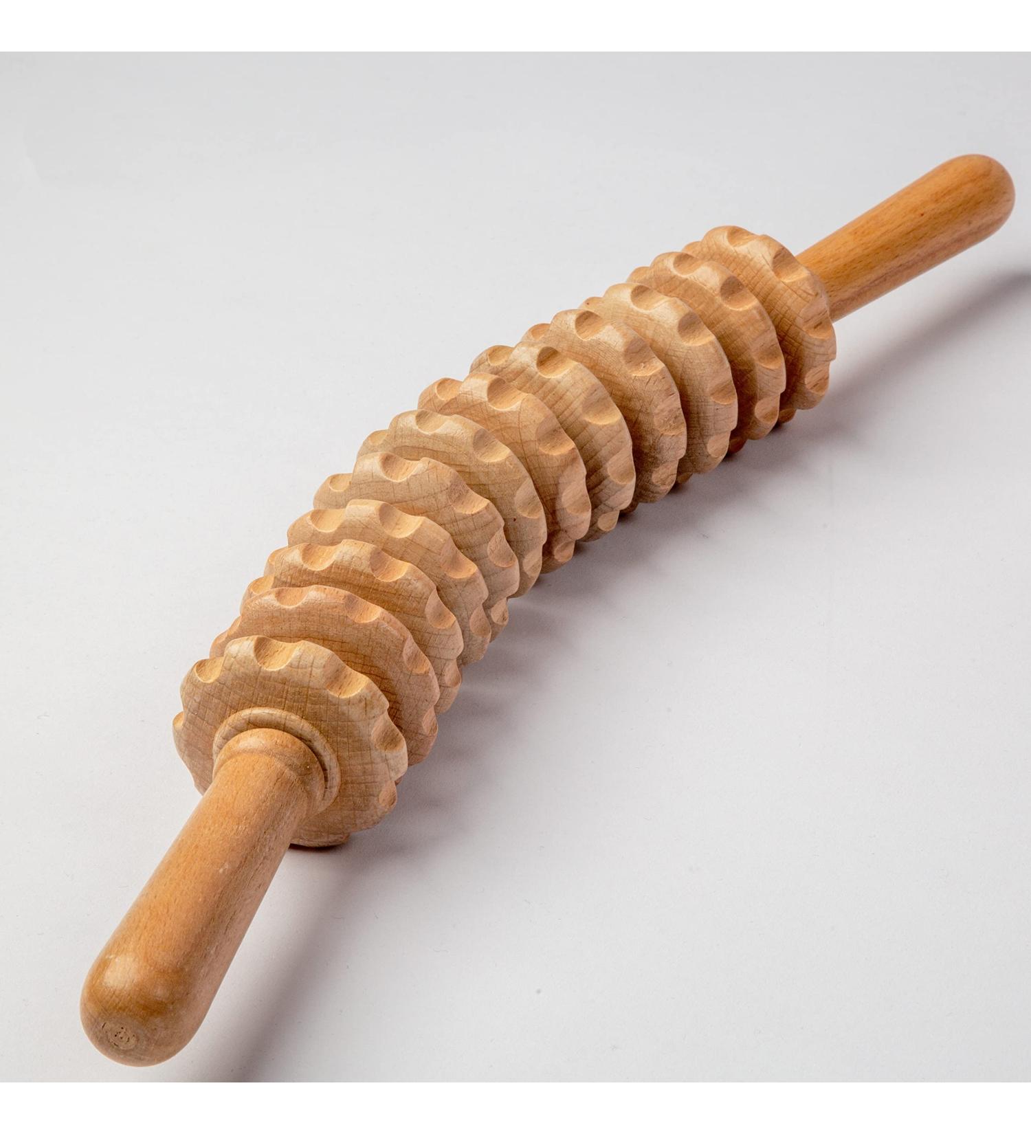 Mikako Wood Therapy Roller Massage Tools for Lymphatic Drainage | Wooden Muscle Roller Stick for Pain Relief & Cellulite | Maderoterapia Rolling Body Massager - Buy Online on GoSupps.com