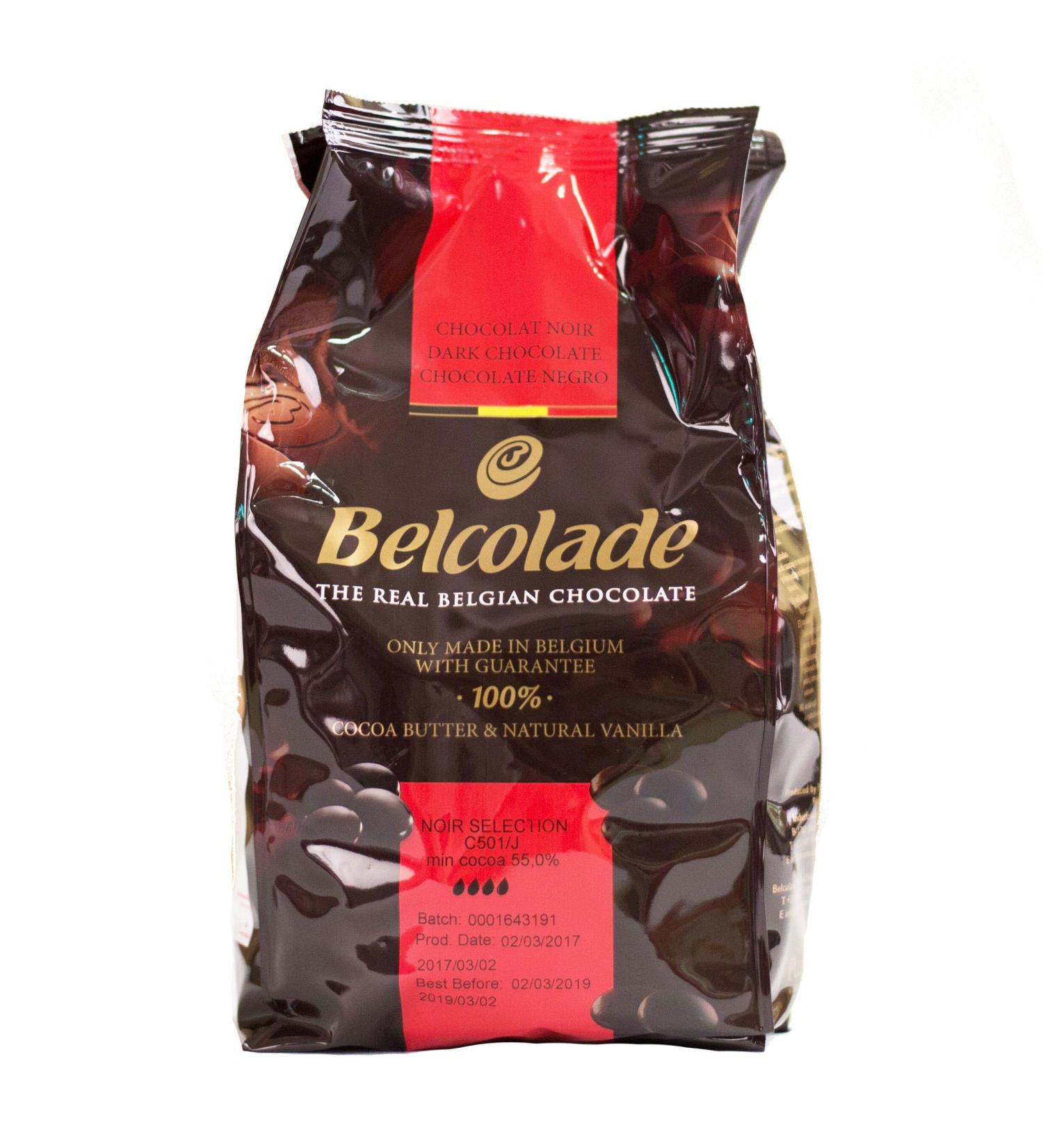 Belcolade Cacao Trace - Dark chocolate (55%) buttons - 1kg