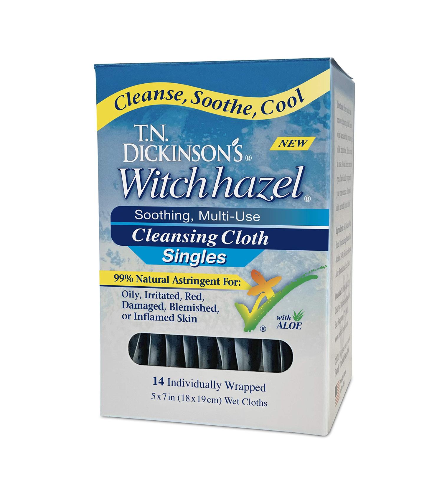 T.N. Dickinson's Witch Hazel Cleansing Cloth Towelette Singles - 14 Count (Pack of 1) - Buy Online on GoSupps.com