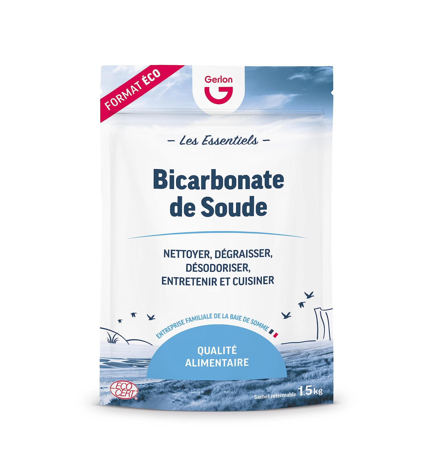 Baking Soda Food & Household 1.5 kg – Practical and Resealable Format – Made in France