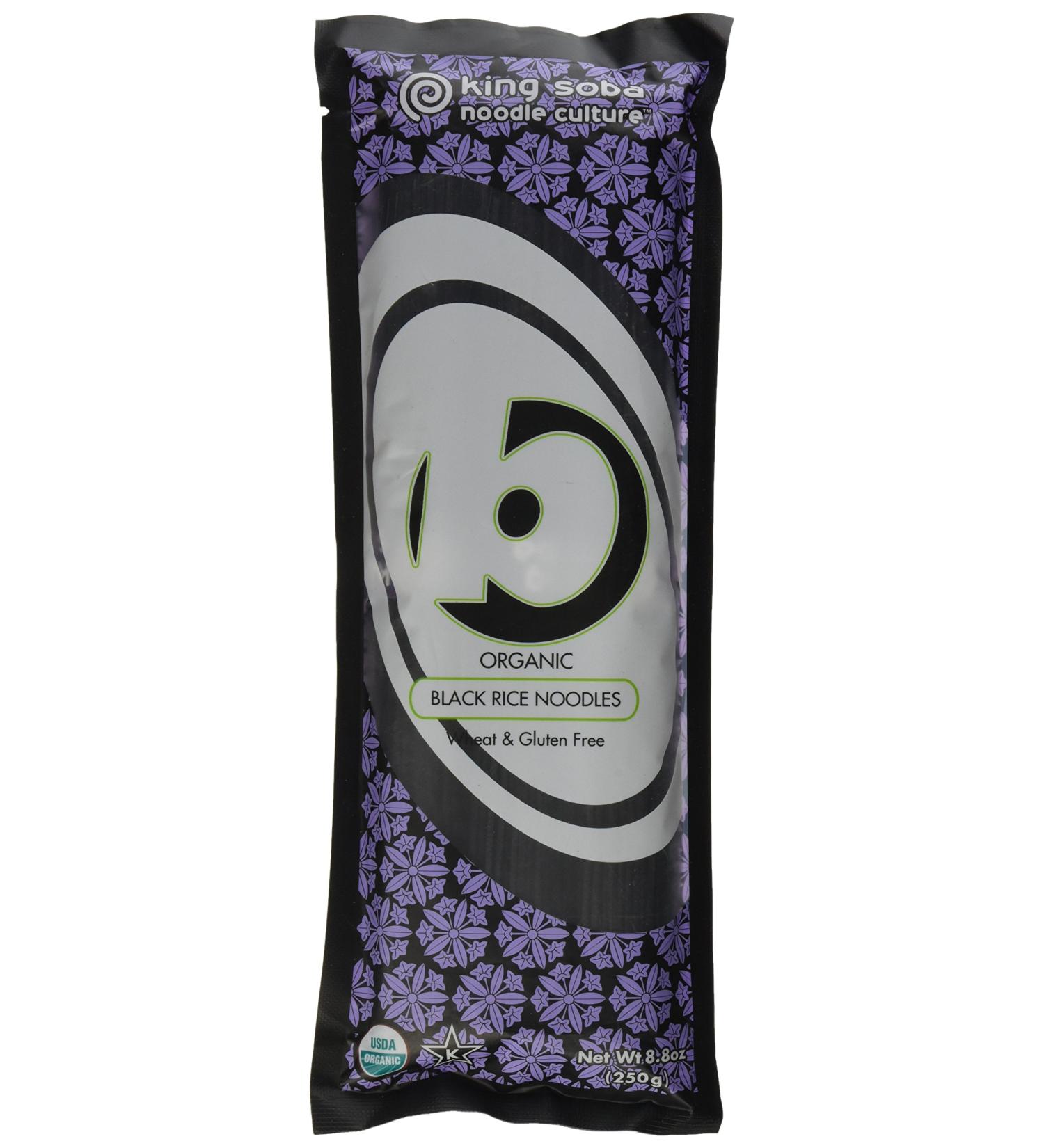 King Soba Organic Black Rice Noodles 250g - Gluten-Free & Certified Organic - Buy Online on GoSupps.com