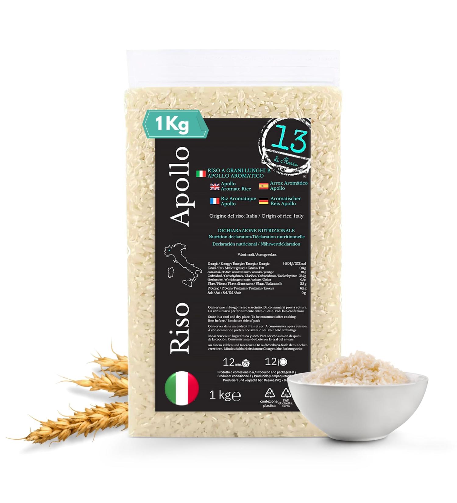 Ferrari Arrighetti Apollo Italian Rice 1 kg Glutenfree & Naturally Fragrant Healthy Basmati Alternative Authentic from Piedmont Italy Ideal with Fish Meat & Vegetables - Buy Online on GoSupps.com