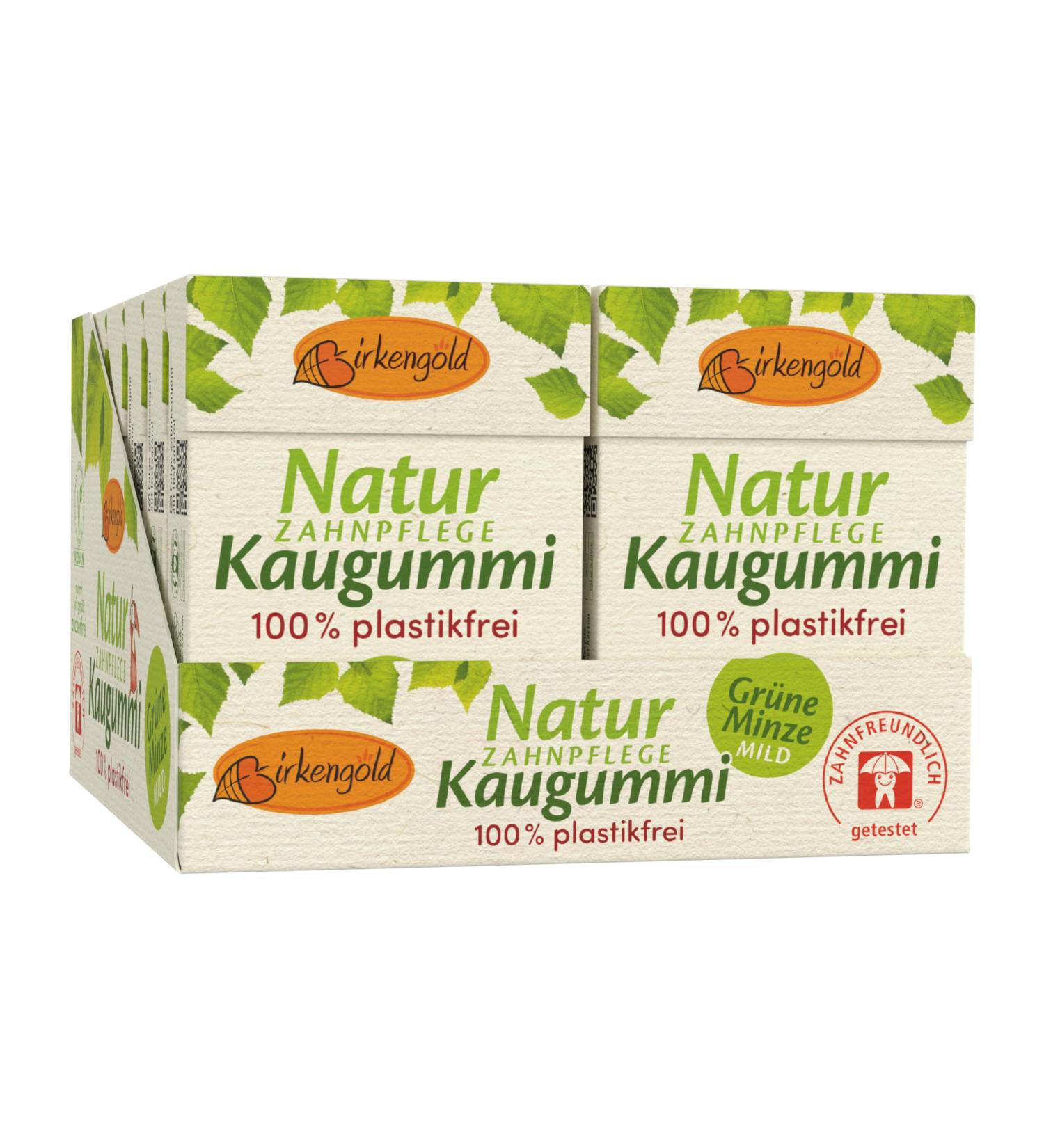 Birkengold Nature Disch Calition Chumpory - Green Mint | Plastic-Free Sugar-Free Natural Chicle | 12 Pieces | Certified Natural Cosmetics - Buy Online on GoSupps.com