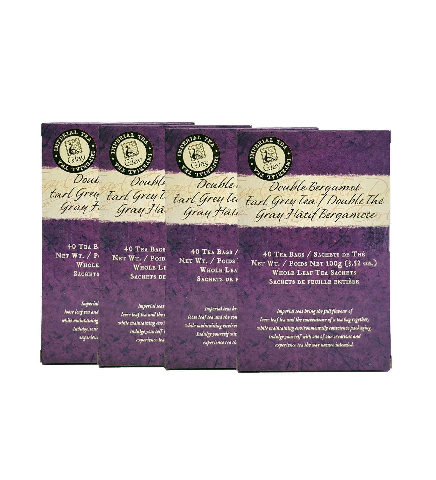 Earl Grey Whole leaf Tea bags | 40 tea bags per box | 4 boxes per case 40 Count (Pack of 4) Earl Grey