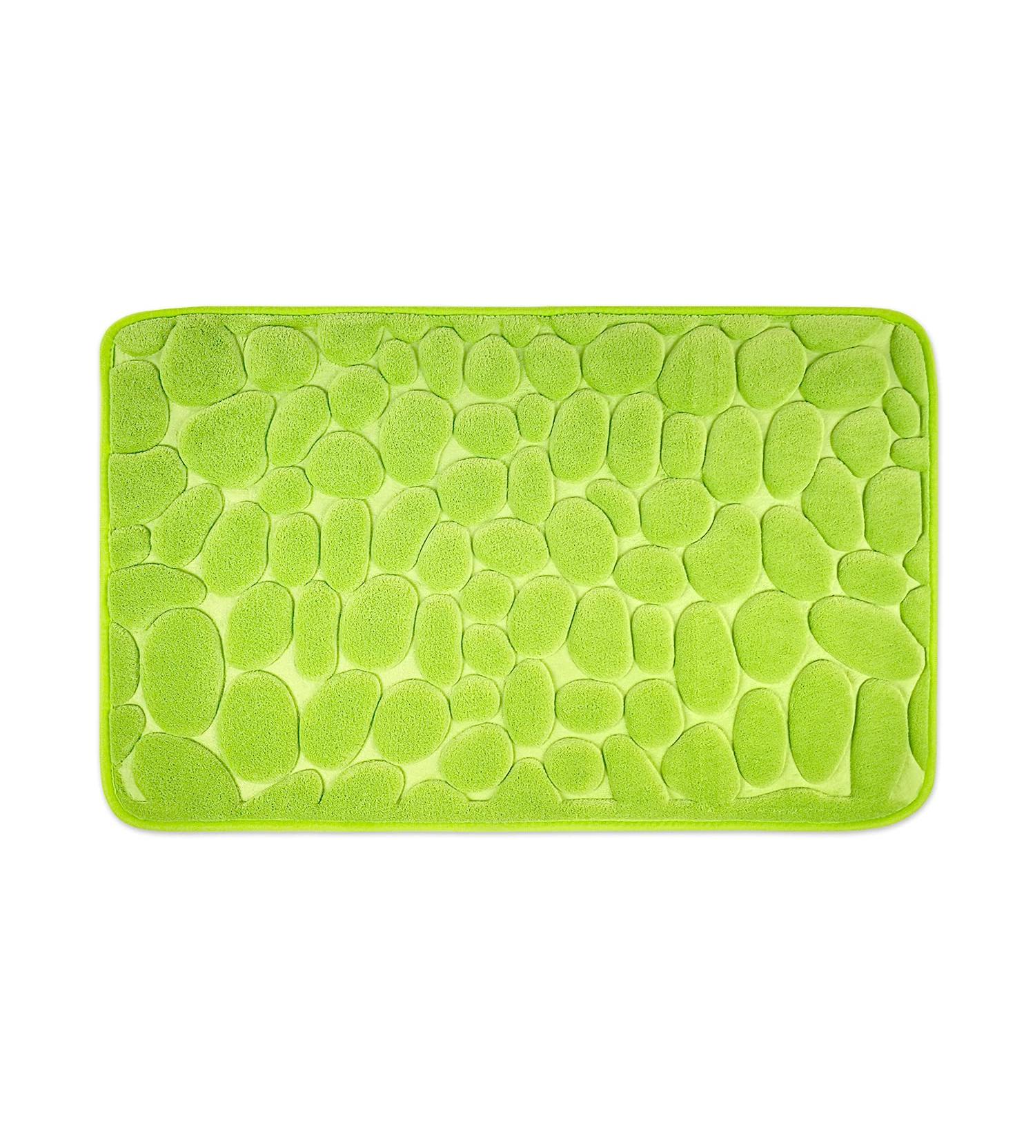 Wohndirect Set of 2 Memory Foam Bathroom Carpets - Non-Slip Washable Quick-Drying - 50x80 cm Green Bath Mats Ideal for Showers & Bathrobes - Buy Online on GoSupps.com