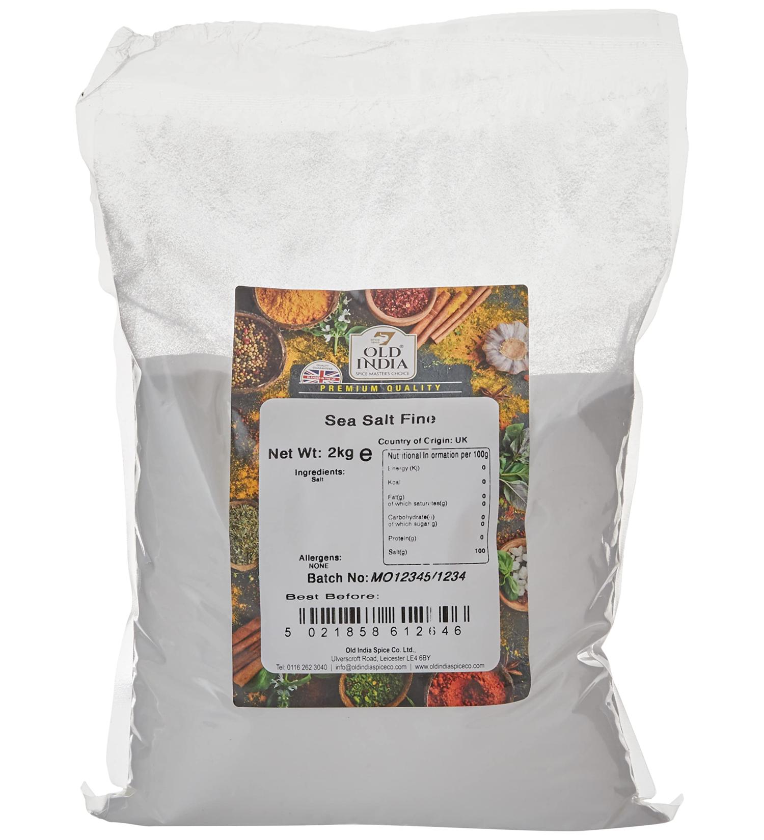 Old India Sea Salt Fine 2kg - Premium Quality Natural Salt for Cooking and Seasoning - Buy Online on GoSupps.com