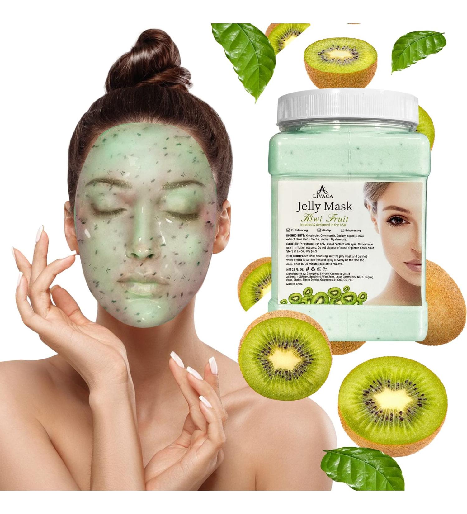 LIVACA Professional Kiwi Fruit Jelly Mask 23 Fl Oz - Hydrating Facial Skin Care Peel Off for Smoothing, Moisturizing, Cleansing - Buy Online on GoSupps.com