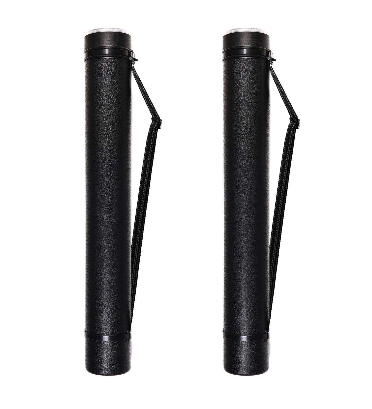 2-Pack Extendable Poster Tubes Expand from 24.5 to 40 with Shoulder Strap | Carry Documents  Blueprints  Drawings and Art | Black Portable Durable Round Storage Cases with Lids and Labels large Black - Buy Online on GoSupps.com