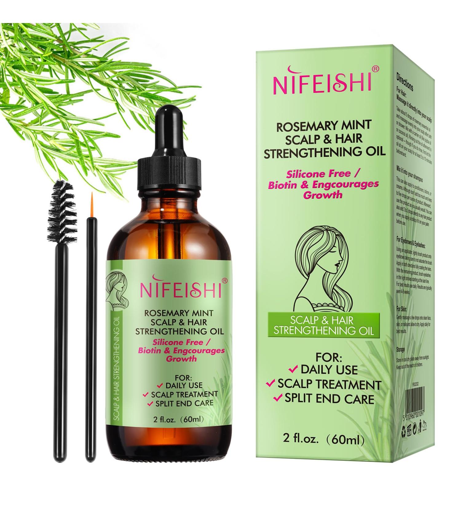 Rosemary Oil for Hair Growth Rosemary Oil for Skin Face 100% Pure Natural Improved Hair Growth Nourishes Scalp Rosemary Hair Oil For Men Women - Buy Online on GoSupps.com