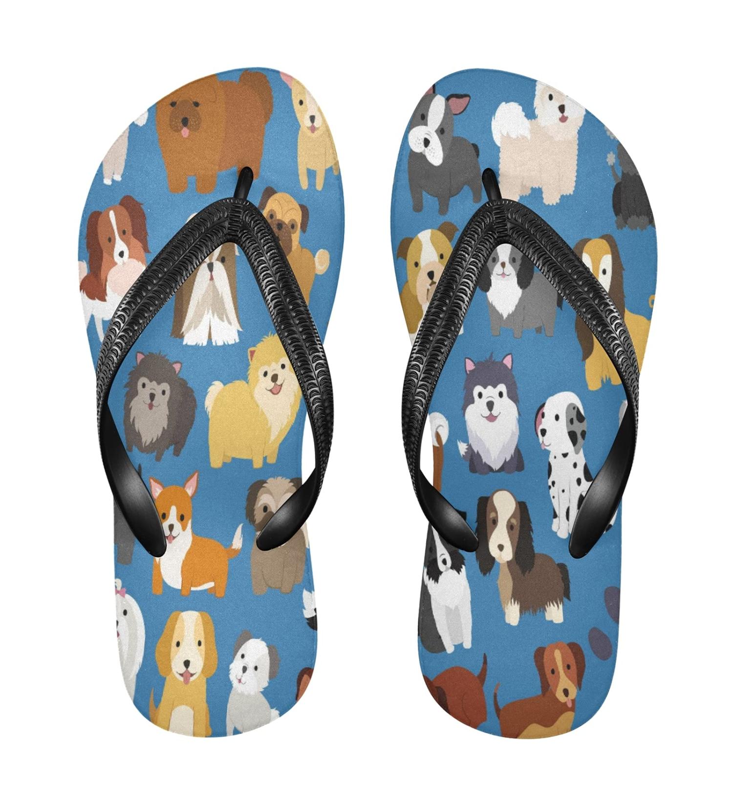 Mnsruu Flip-Flops for Puppies & Dogs - Stylish Slippers for Pugs Dachshunds & More | Travel Spa & Home | XL Sizes for Men & Women - Buy Online on GoSupps.com