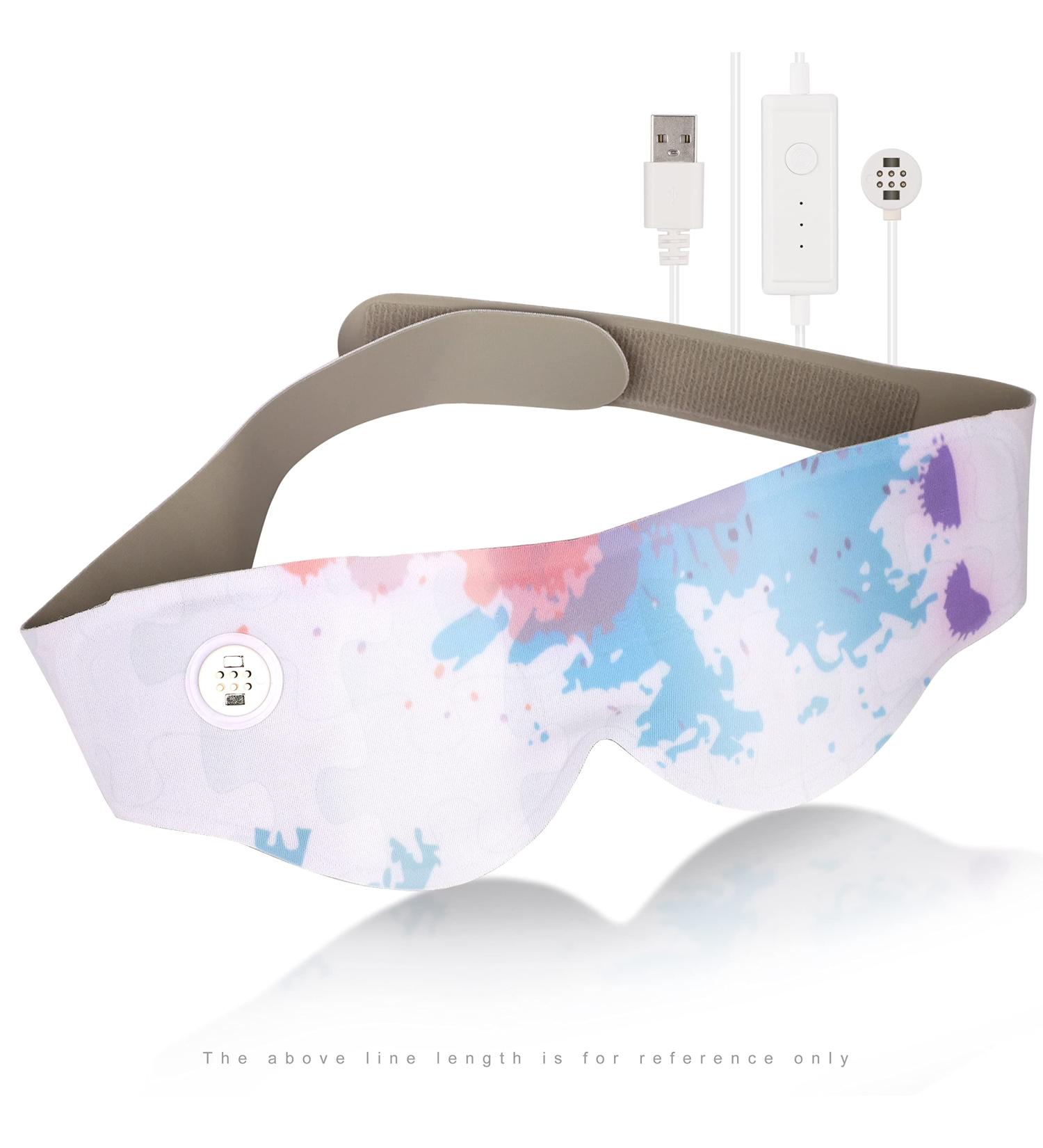 Heated Fibre Eye Sleeping Mask | 3 Gear Temperature Regulation | Promotes Sleep & Eye Blood Circulation | Relieve Fatigue | Washable - Buy Online on GoSupps.com