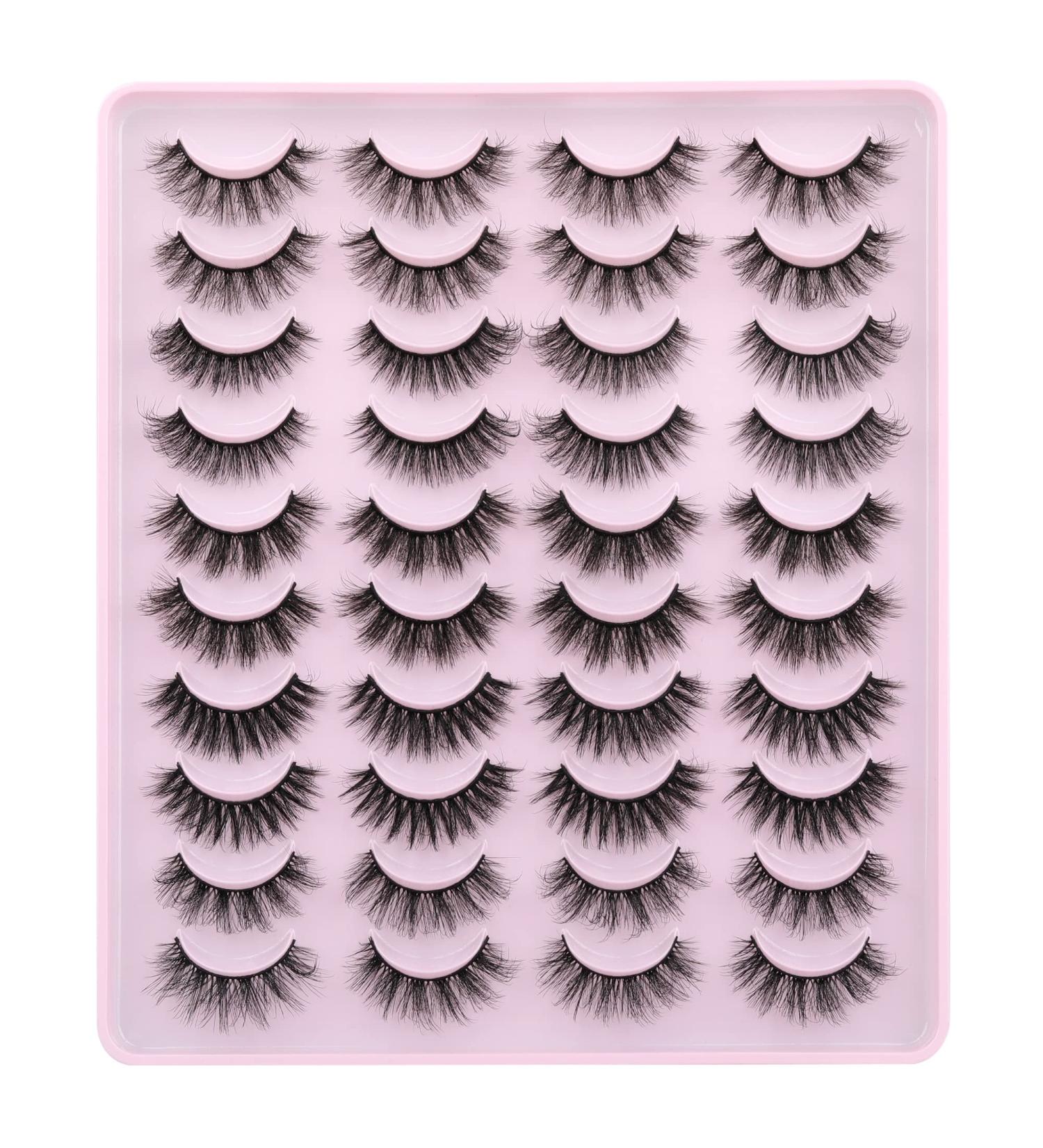 JIMIRE 5D Faux Mink False Eyelashes Multipack - 20 Pairs | Natural Fluffy Wispy Lashes | 5 Styles | 14mm-18mm | Small Eyes | Natural Look - Buy Online on GoSupps.com