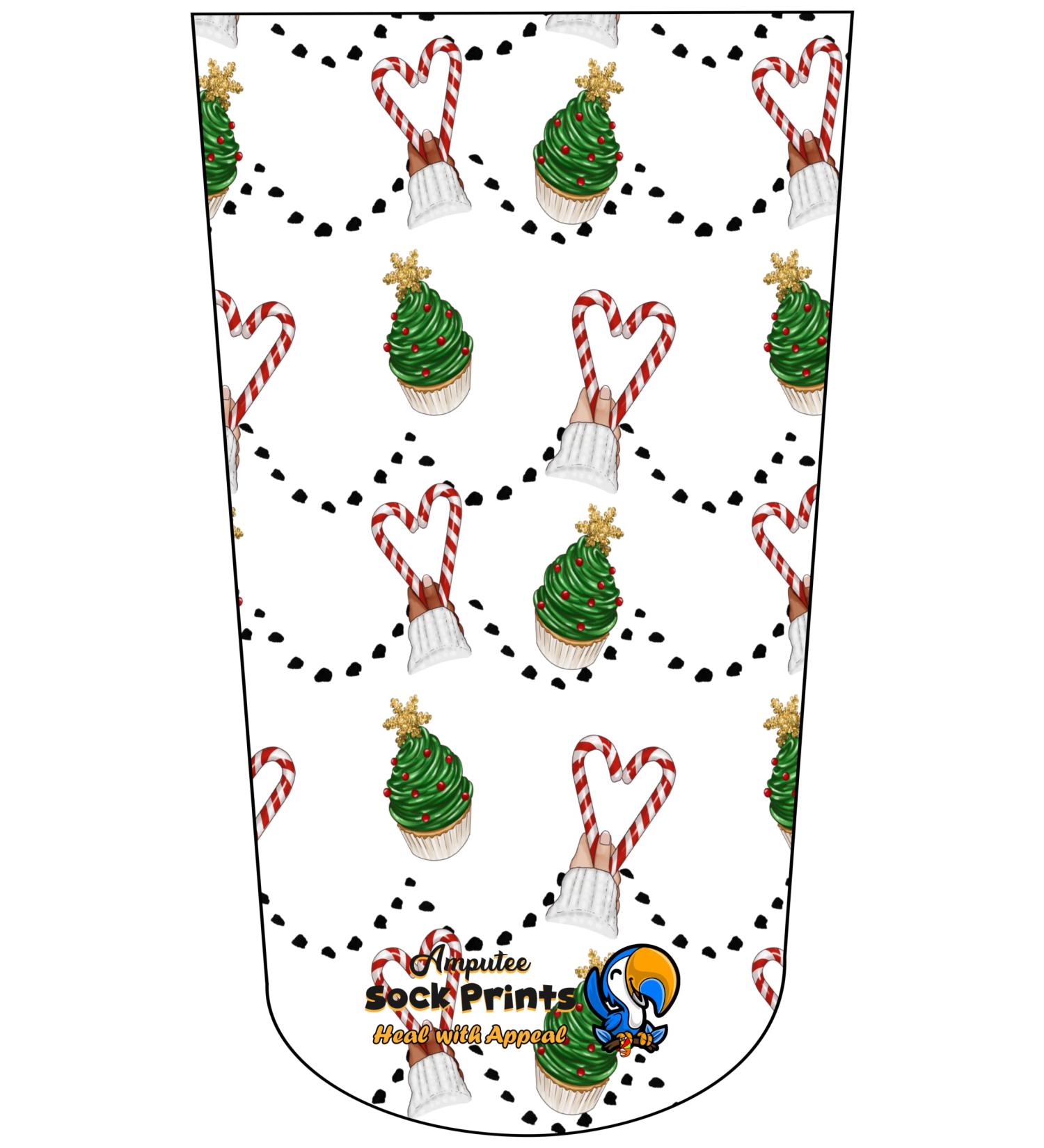 Christmas Candy Cane Hearts 3Ply Stump Sock for Amputees - Buy Online on GoSupps.com