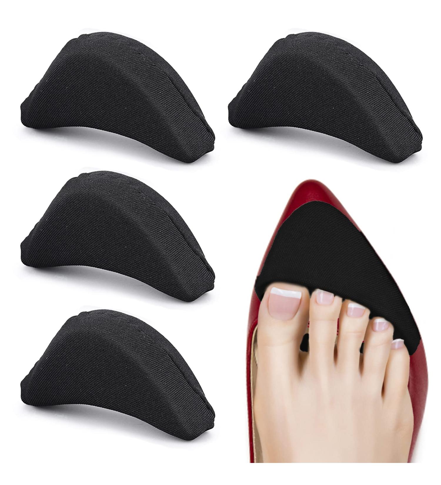 Adjustable Soft Sponge Shoe Fillers | Big Toe Plug Inserts for High Heels | Unisex Foot Pain Relief | Black, 2 Pairs - Buy Online on GoSupps.com