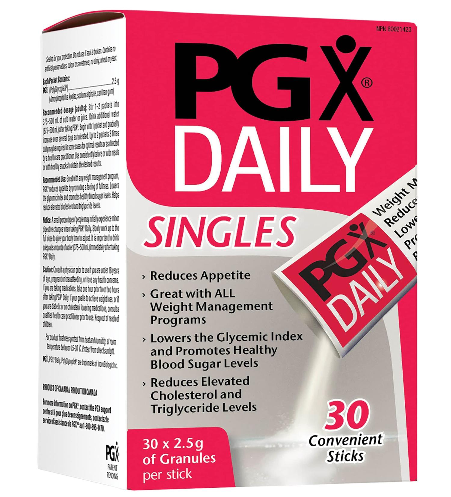 Natural Factors PGX Daily Singles Unflavored Granules - 30 Sticks (2.5g) | Effective Weight Management - Buy Online on GoSupps.com