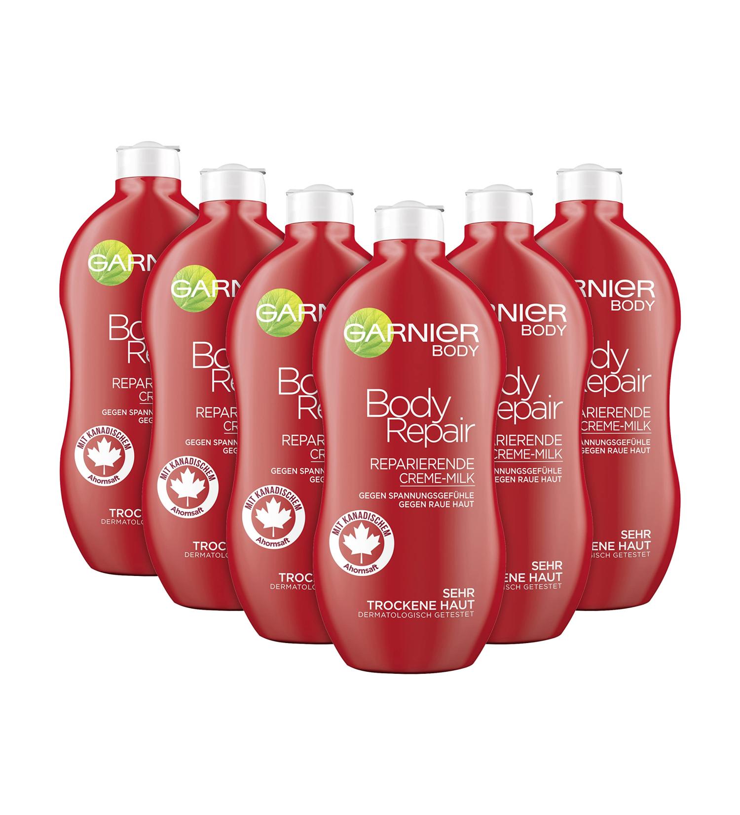 Garnier Moisture Cream & Repairing Body Milk - Intensive Moisturizer for Very Dry Skin Dermatologically Tested 6 x 400ml - Shop Internationally - Buy Online on GoSupps.com