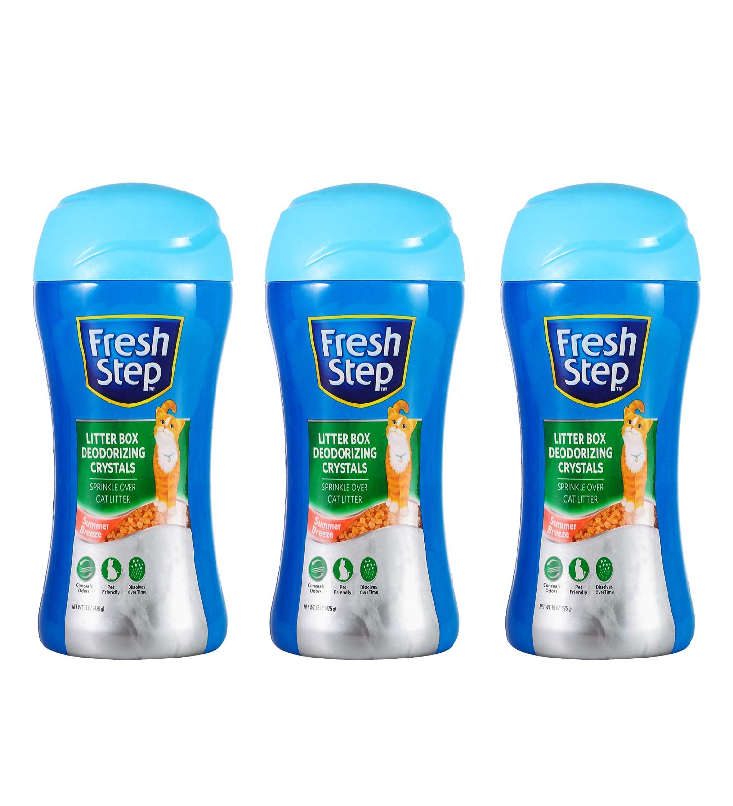 Fresh Step Cat Litter Crystals In Summer Breeze Scent | Cat Litter Box Deodorizer | Combats Cat Odors and Neutralizes Smells to Keep Your Home Clean  15 Ounces - 3 Pack - Buy Online on GoSupps.com