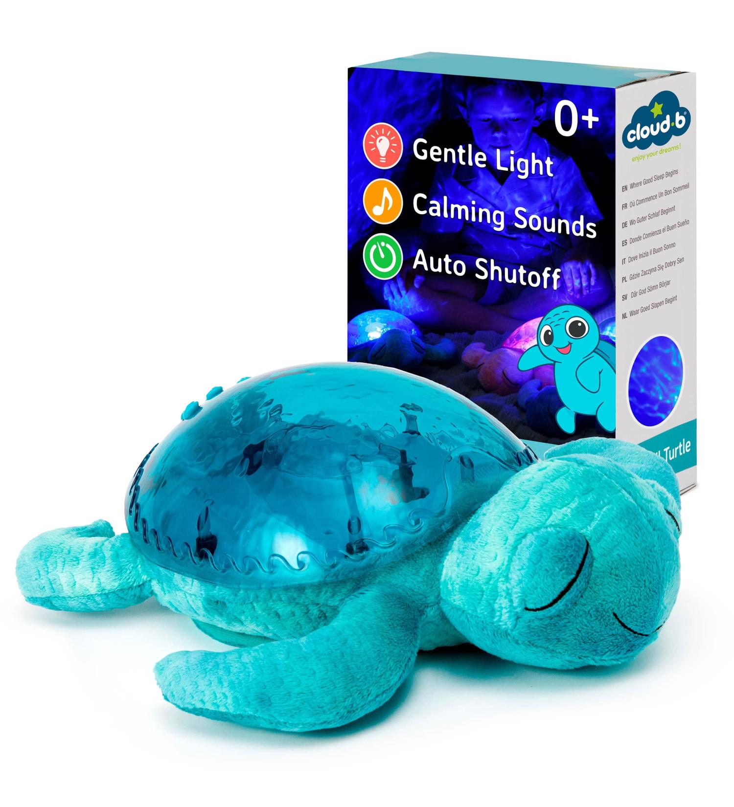 Cloud b Tranquil Turtle Aqua Nightlight Projector with Soothing Sounds | Adjustable Settings | Auto-Shutoff - Buy Online on GoSupps.com