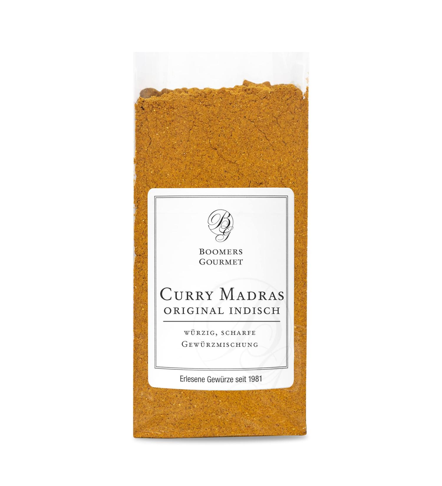 Buy Boomers Gourmet Premium Curry Madras - Authentic Indian Hot Curry Powder Spice Mix 100g - Refill Pack - Buy Online on GoSupps.com
