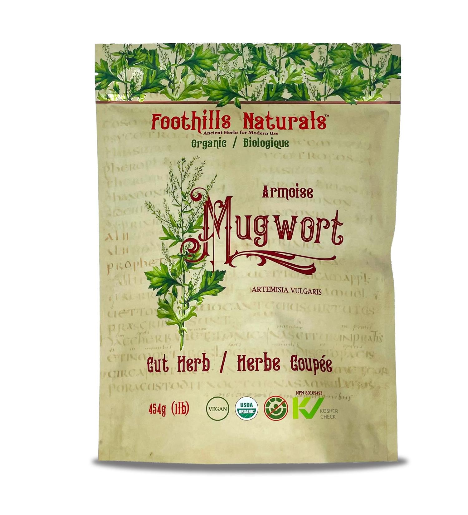 Foothills Naturals Mugwort Herb Organic Cut - 454g / 1 Pound 400+ Cups - Buy Online on GoSupps.com